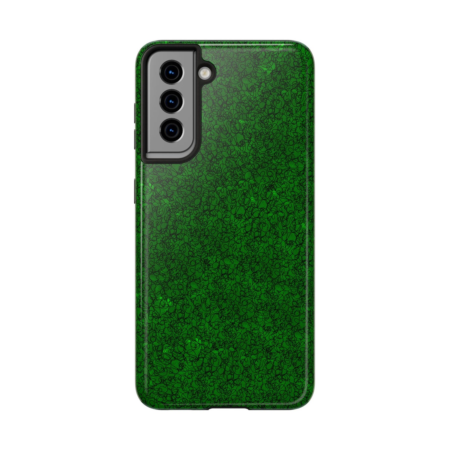 Scribble Green / Black Phone Case