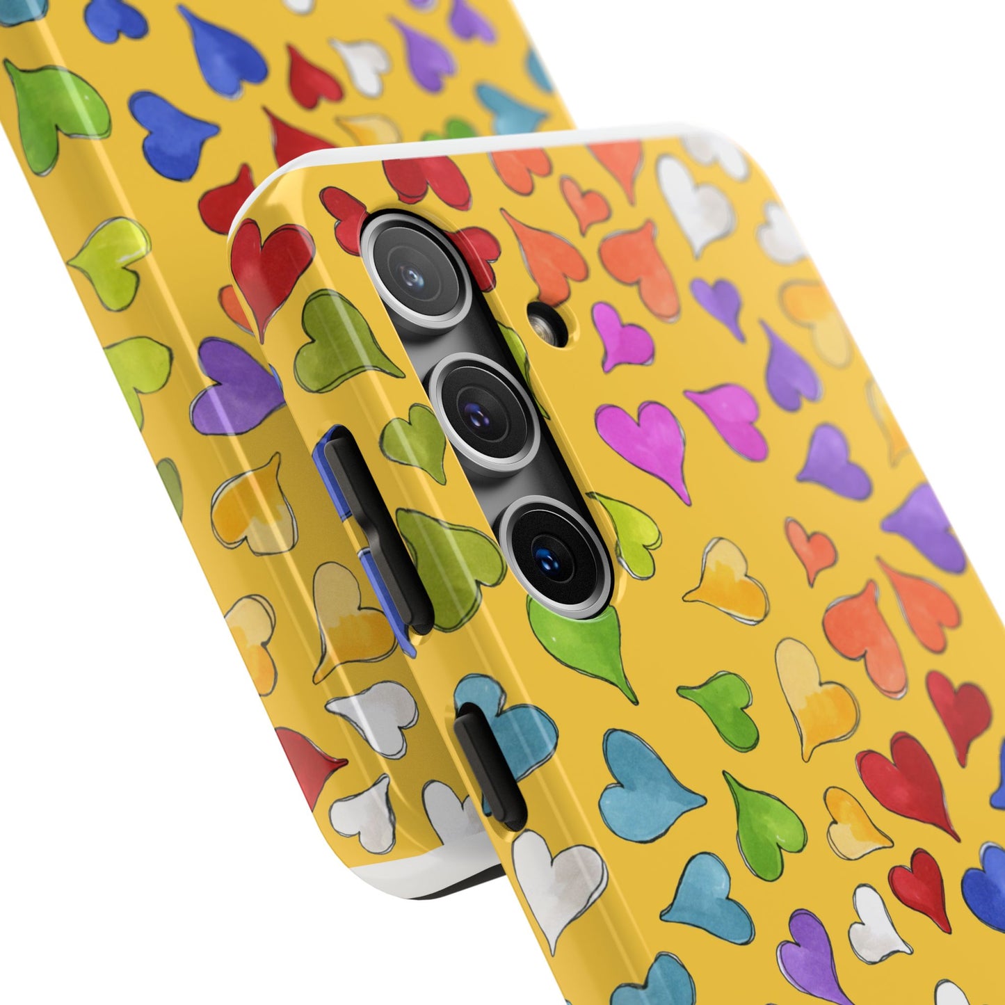 Happy Hearts Yellow Phone Case