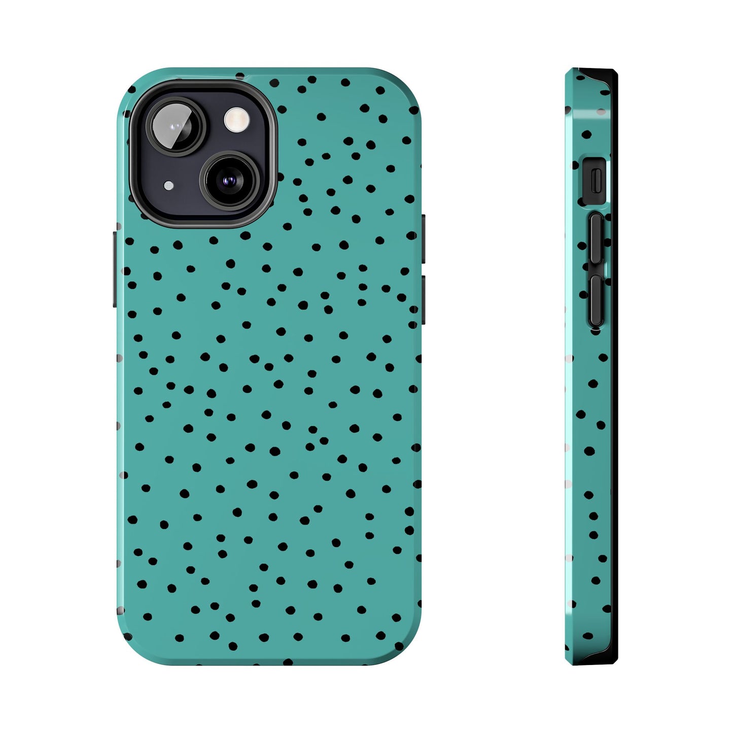 Dinky Dots Turquoise / Black Phone Case