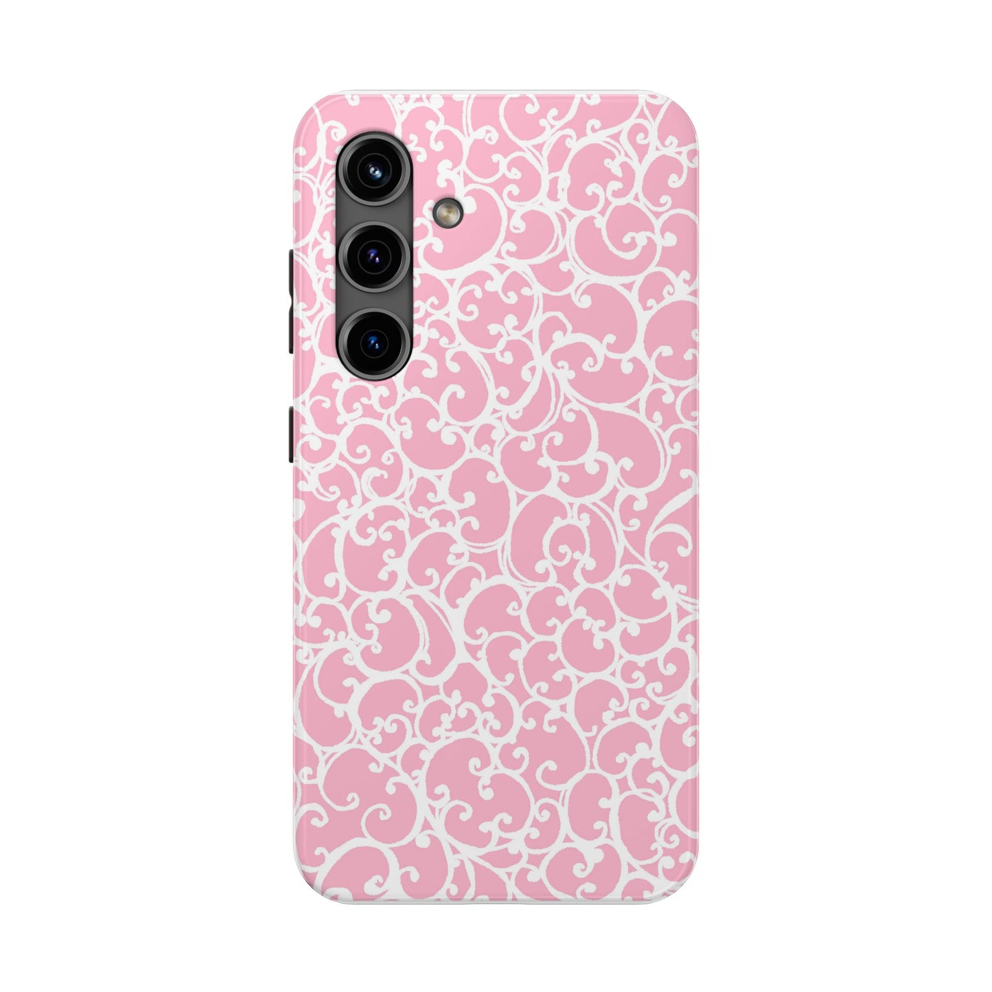 Scrollie Pink / White Phone Case