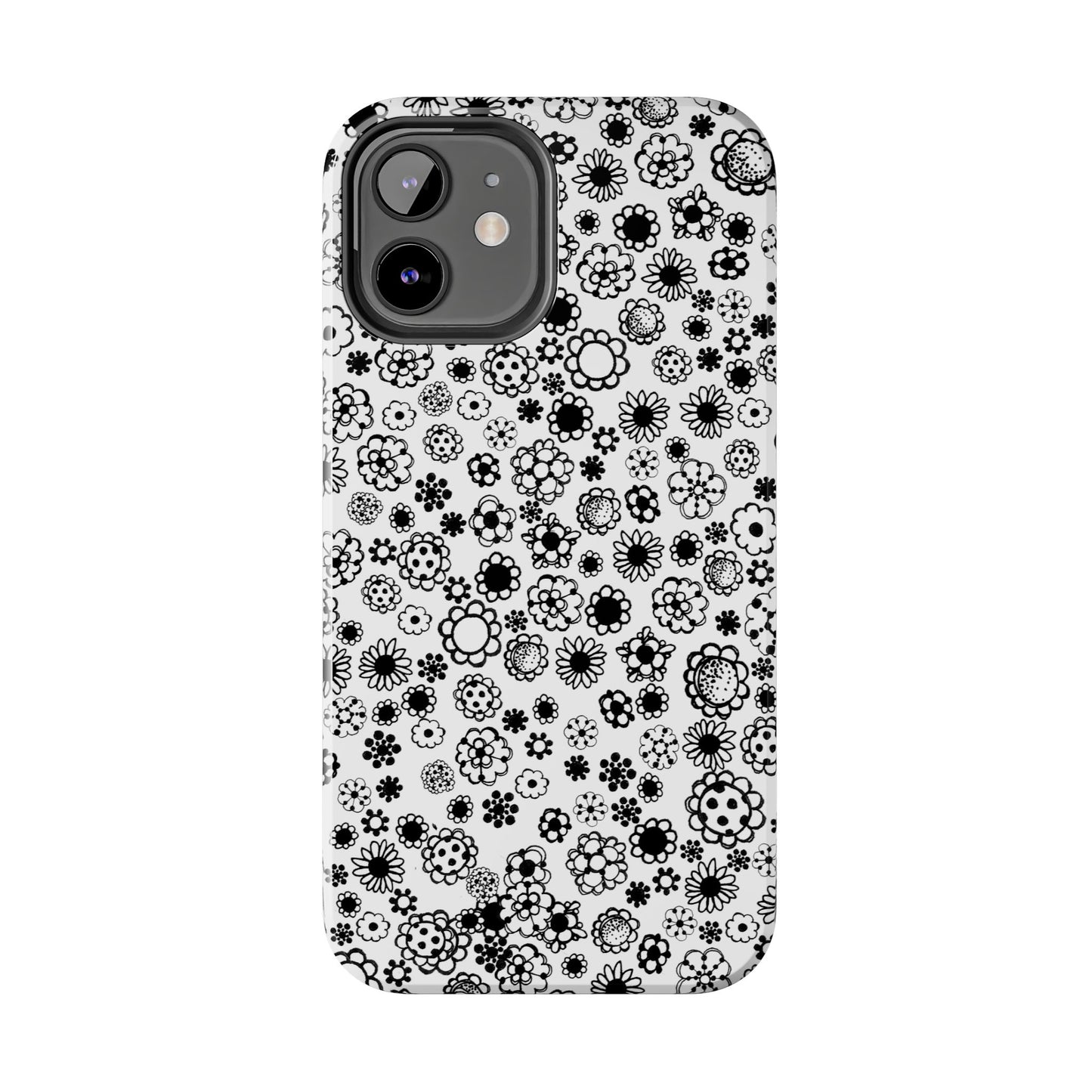 Posie Dots White / Black Phone Case