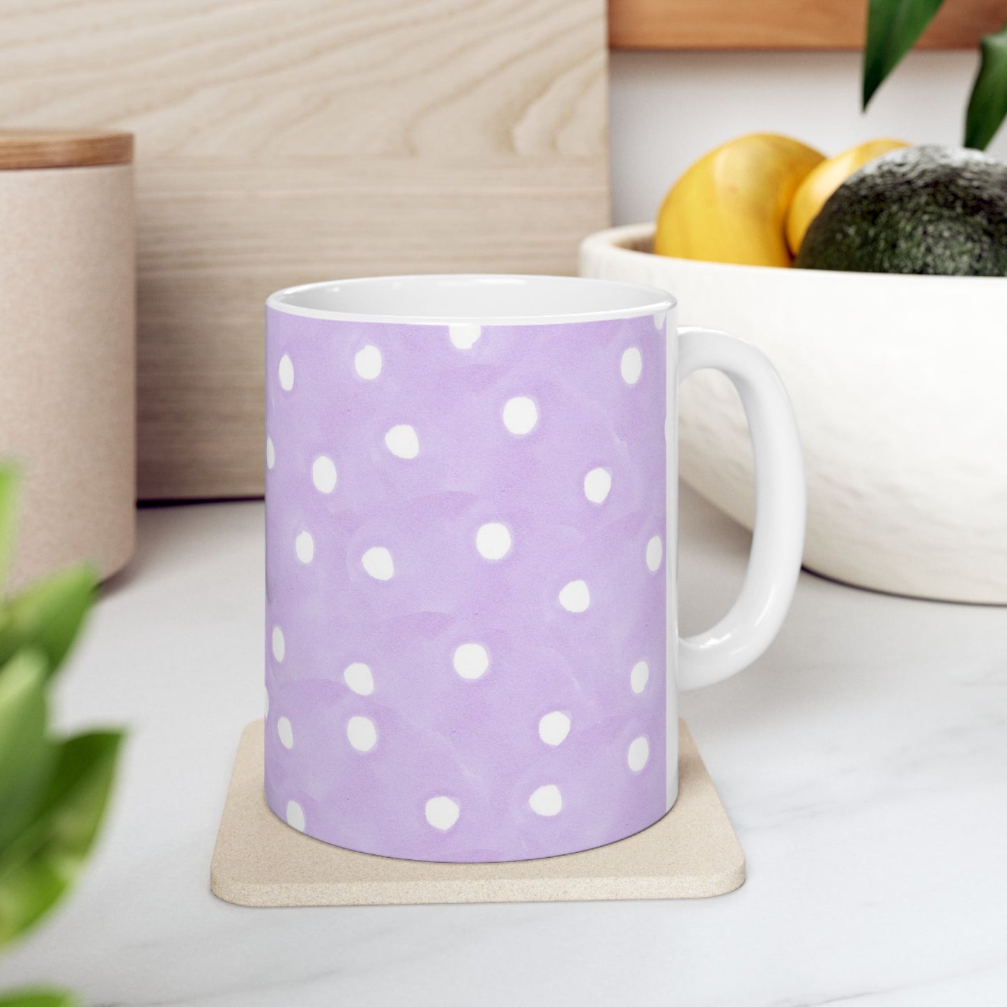 Space Dots Lilac / White Cup