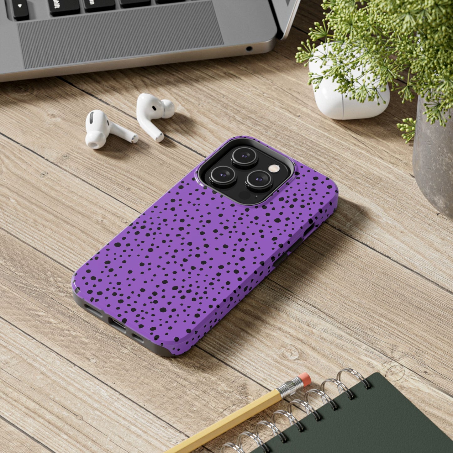 Pepper Dots Purple / Black Phone Case