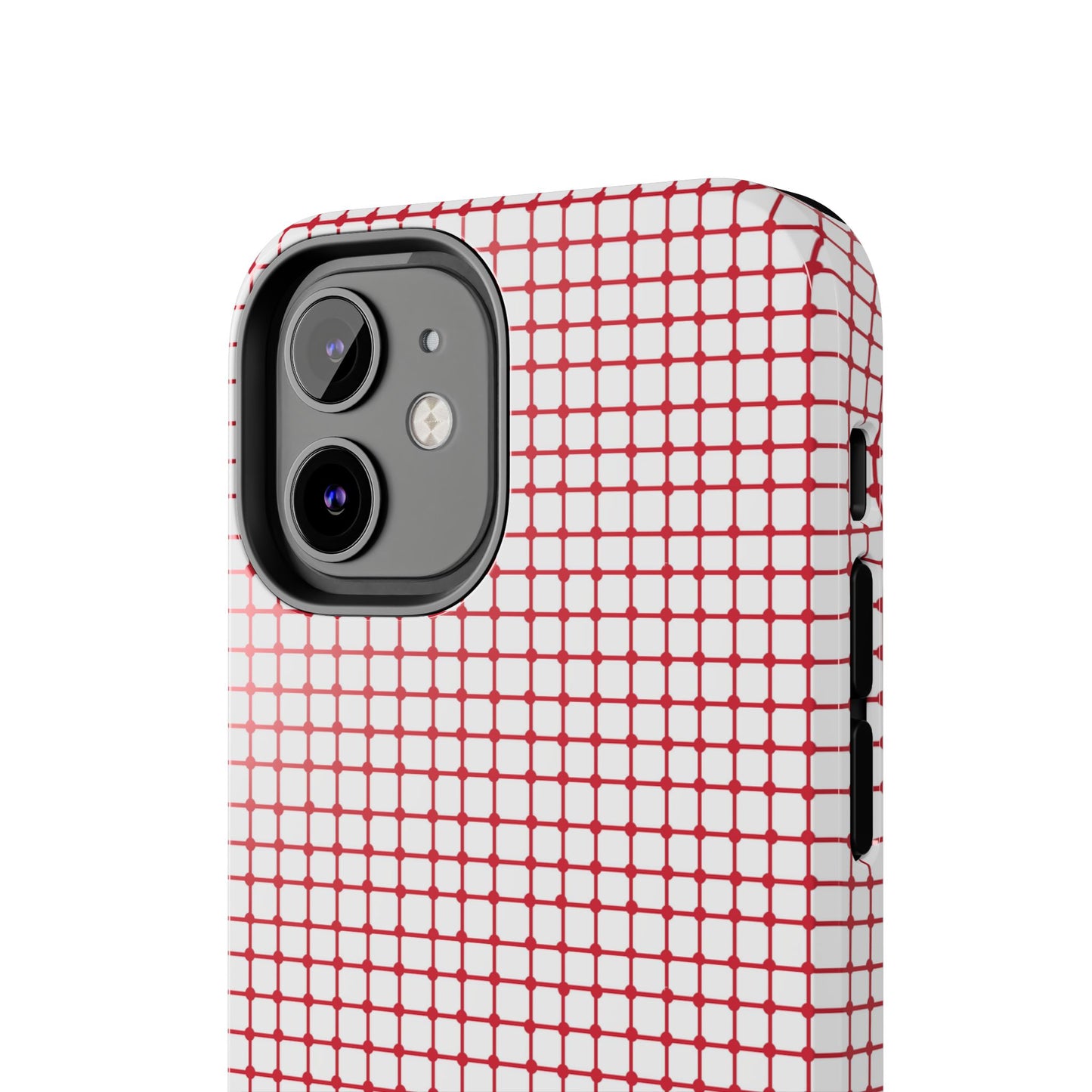 Dot Grid White / Red Phone Case