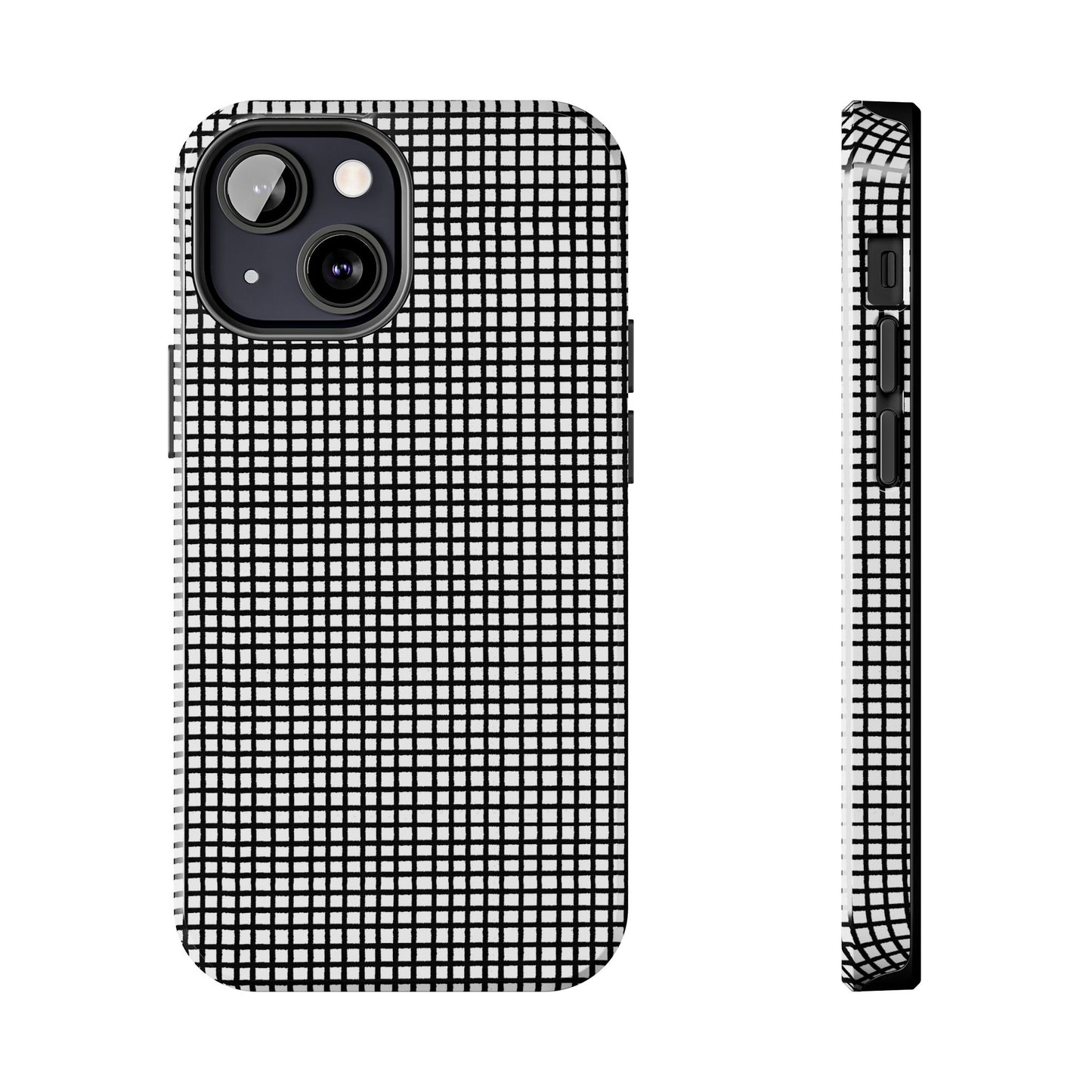 Gingham Black / White Phone Case