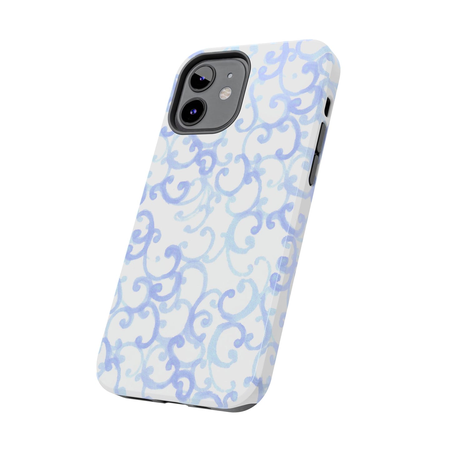 Scrollie White / Blue Phone Case