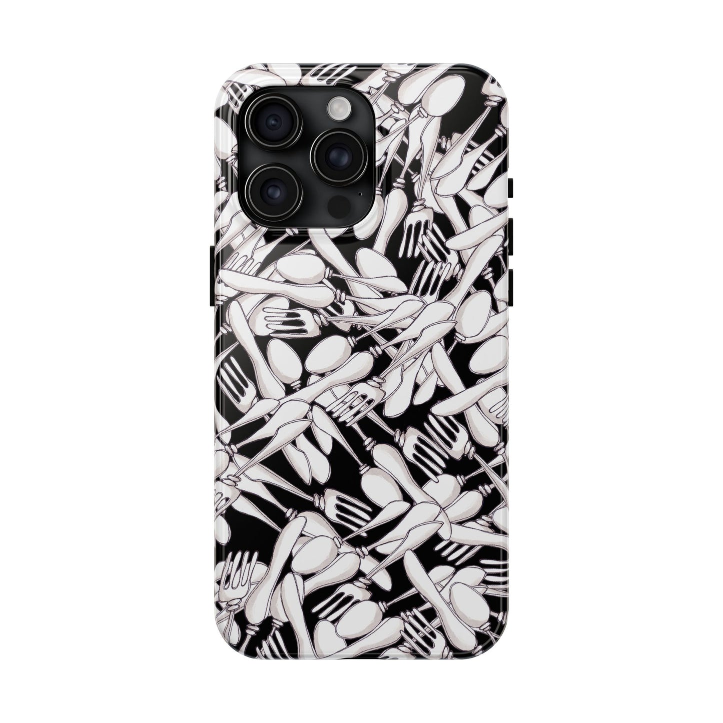 Silverware Wars Black Phone Case