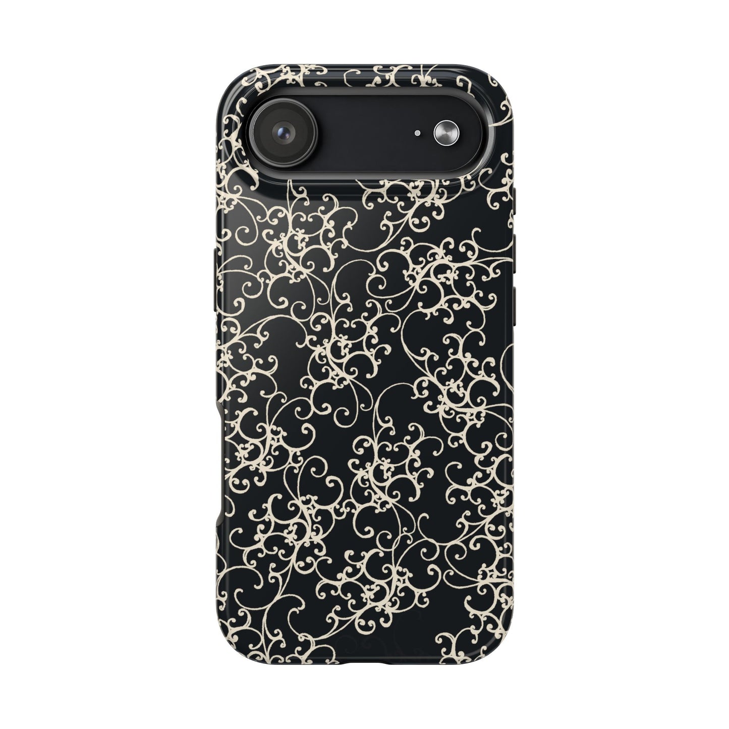 Elegant Scroll Black / Ivory Phone Case