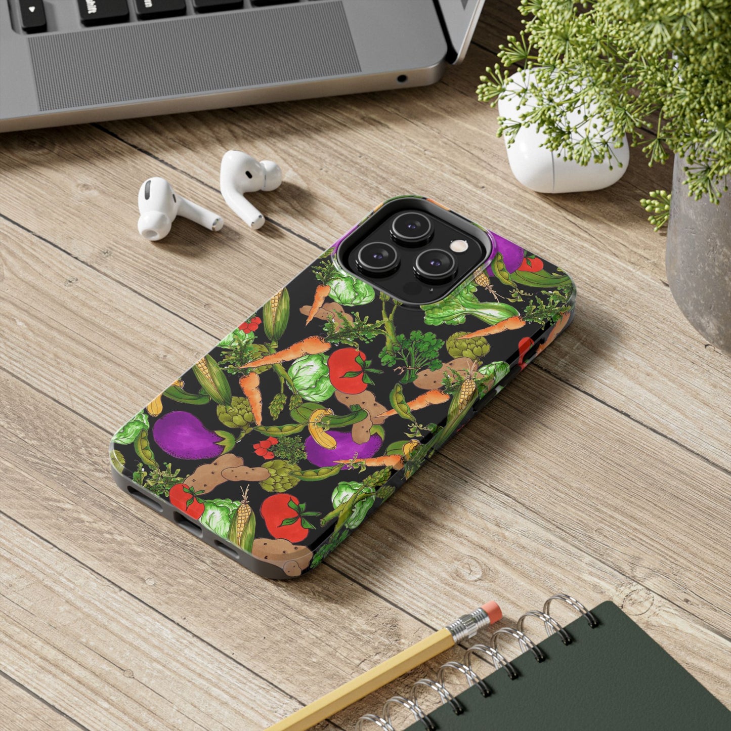 Veggie Jungle Black Phone Case