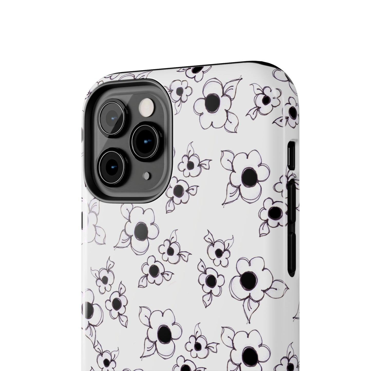 Daisy Cluster White / Black Phone Case