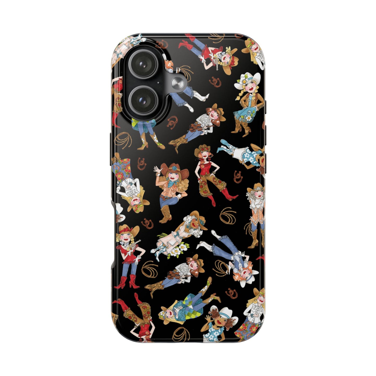 Tossed Cowgirls Black Phone Case