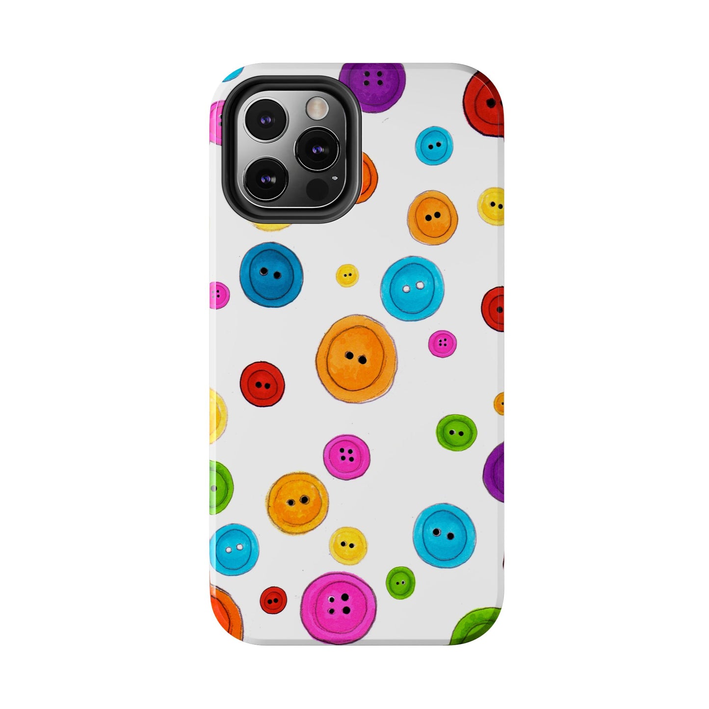 Button Dots White Phone Case