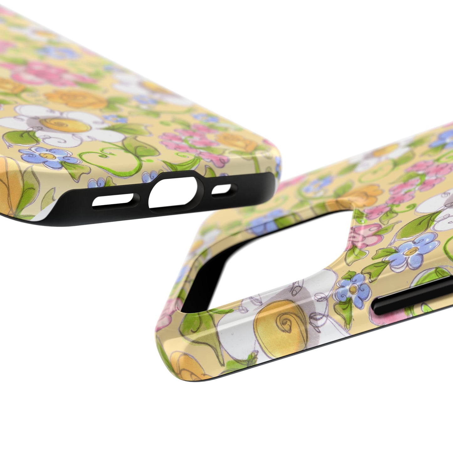 Flower Frolic Yellow Phone Case