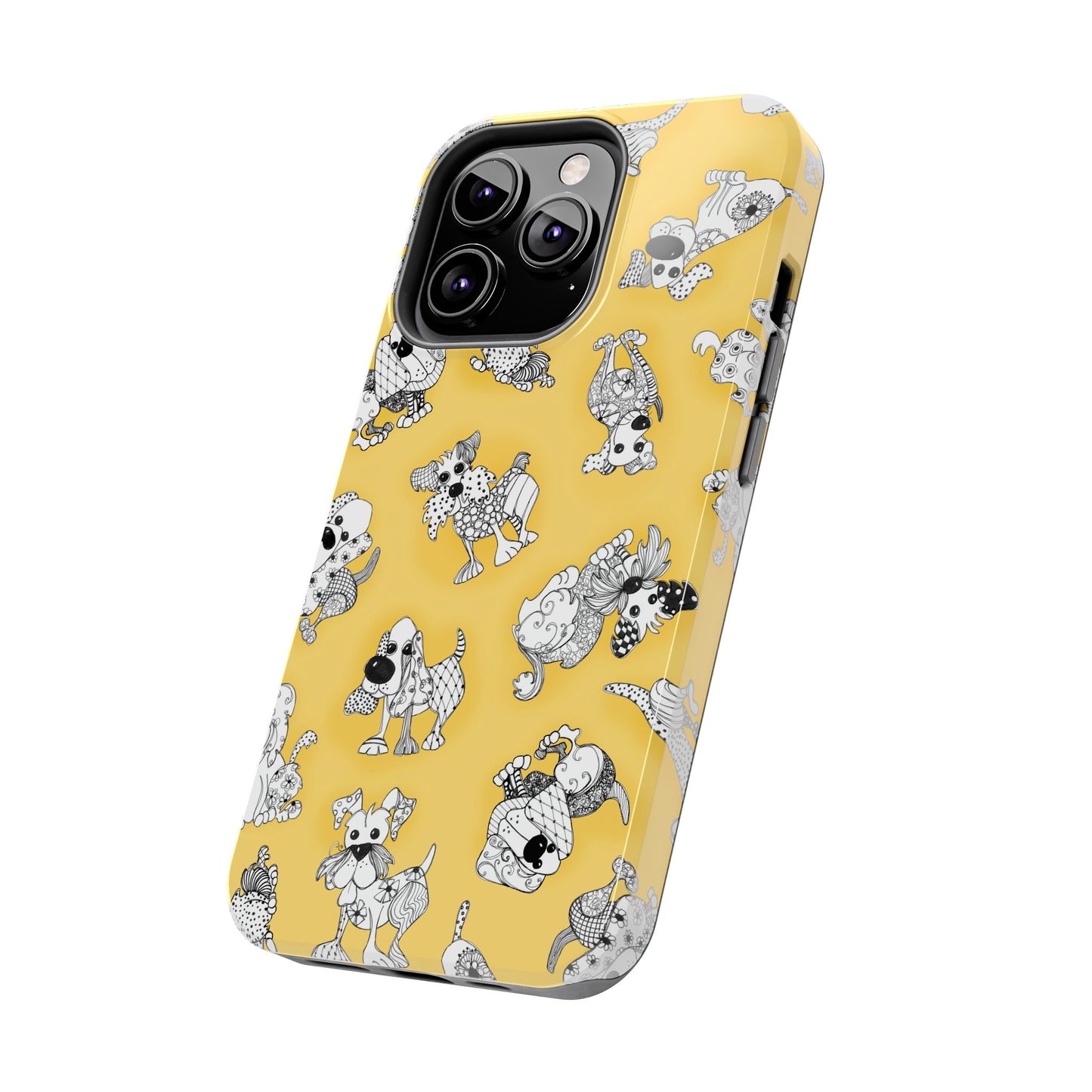Doodle Dogs Yellow Phone Case