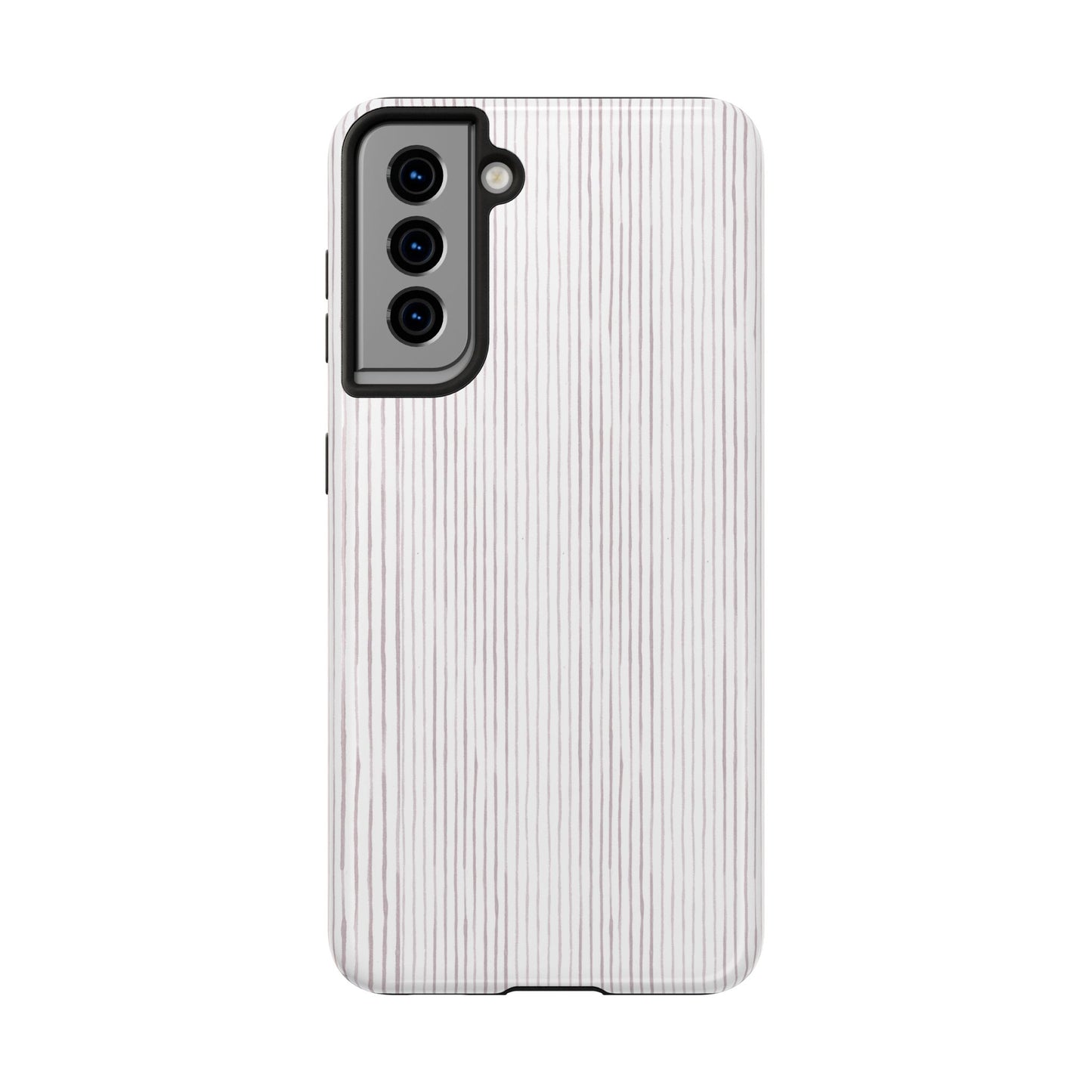 Happy Stripe White / Silver Phone Case
