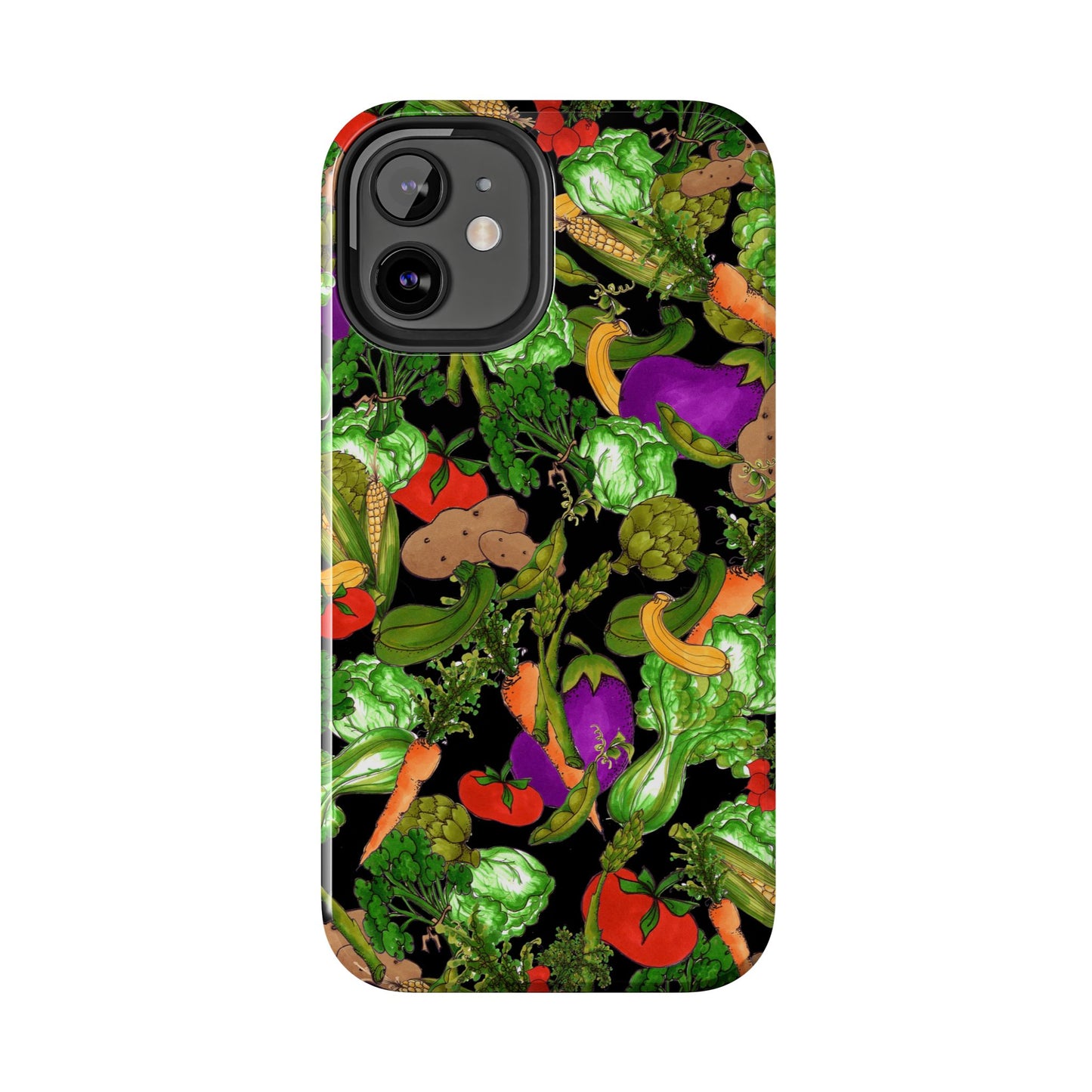 Veggie Jungle Black Phone Case
