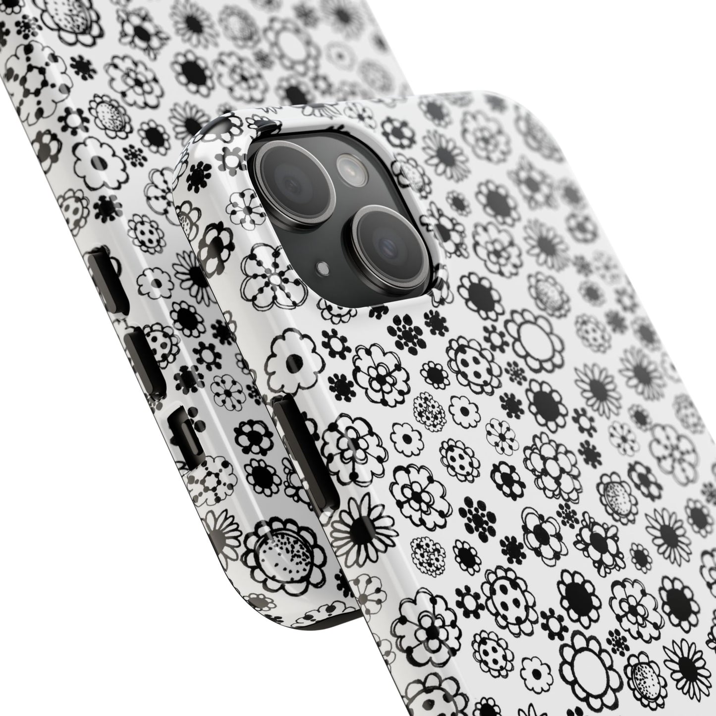 Posie Dots White / Black Phone Case
