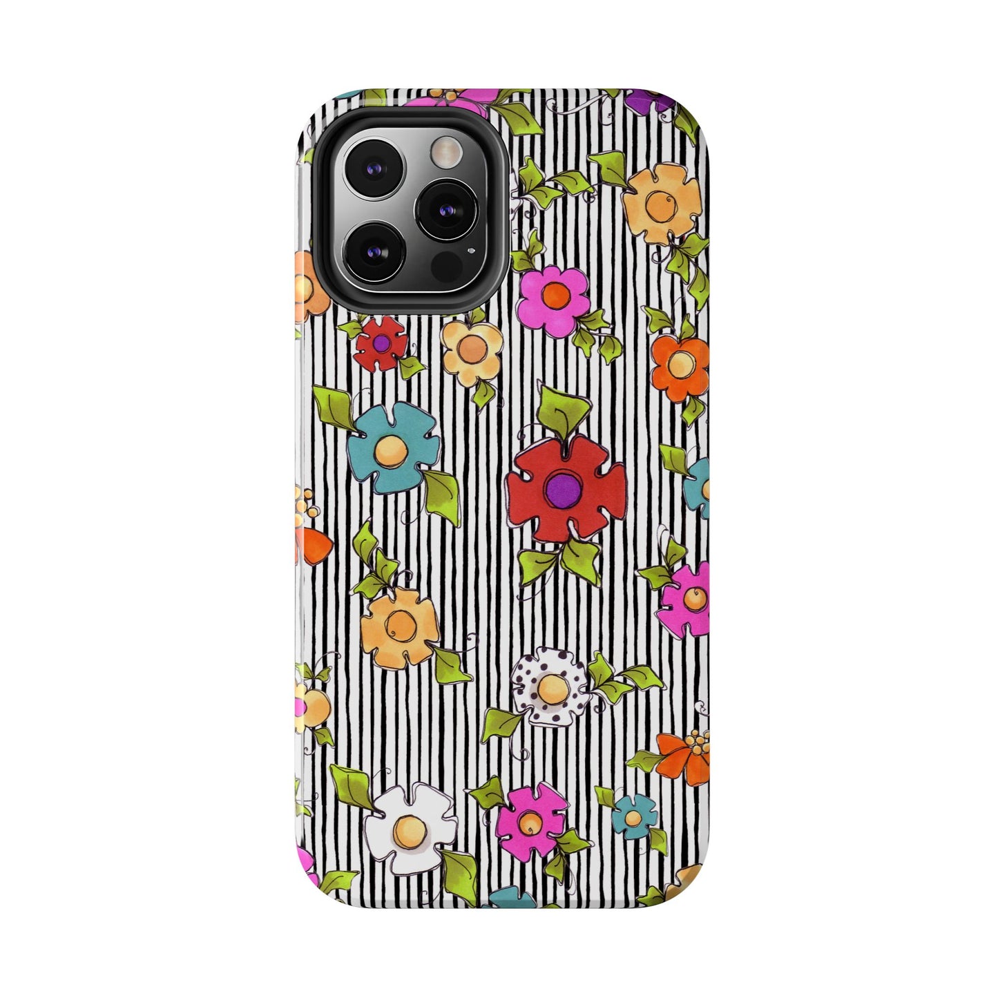 Dog Blooms White / Black Phone Case