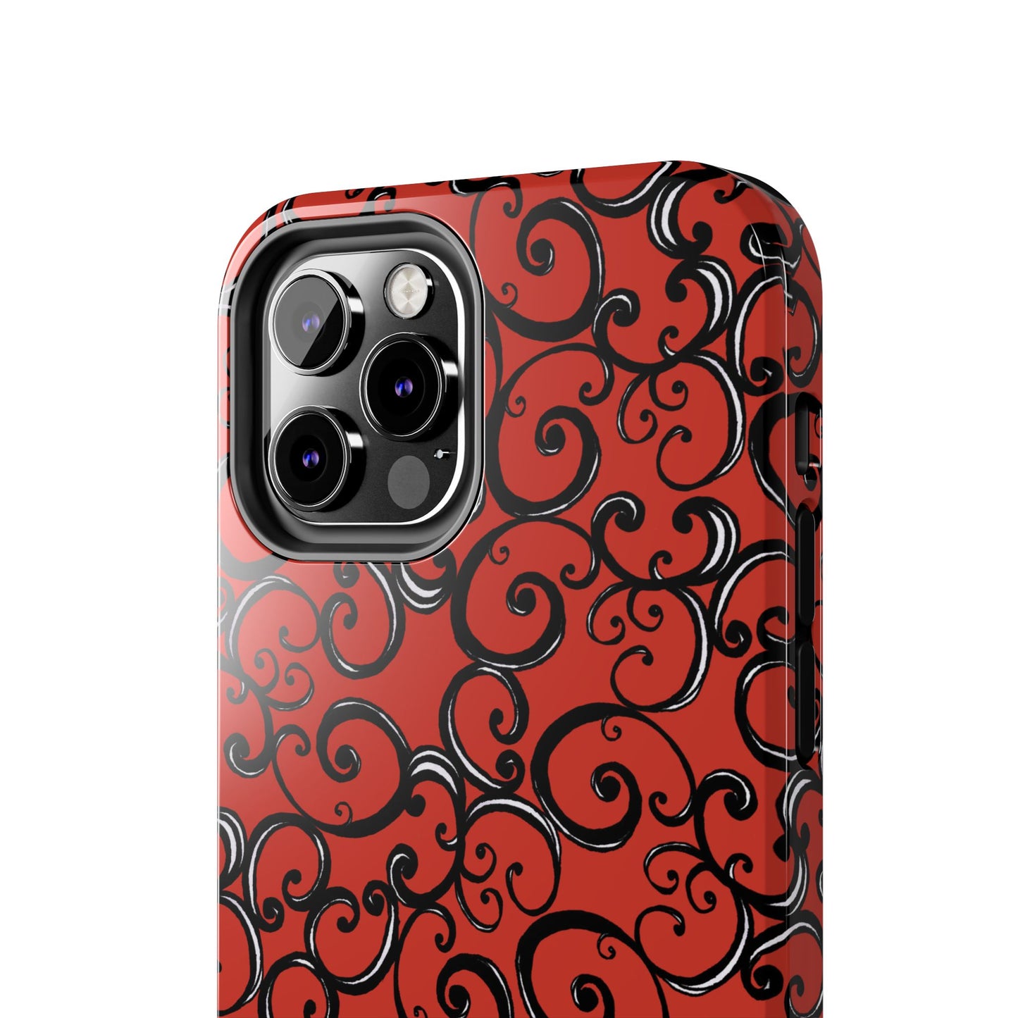 Curls Red / Black Phone Case