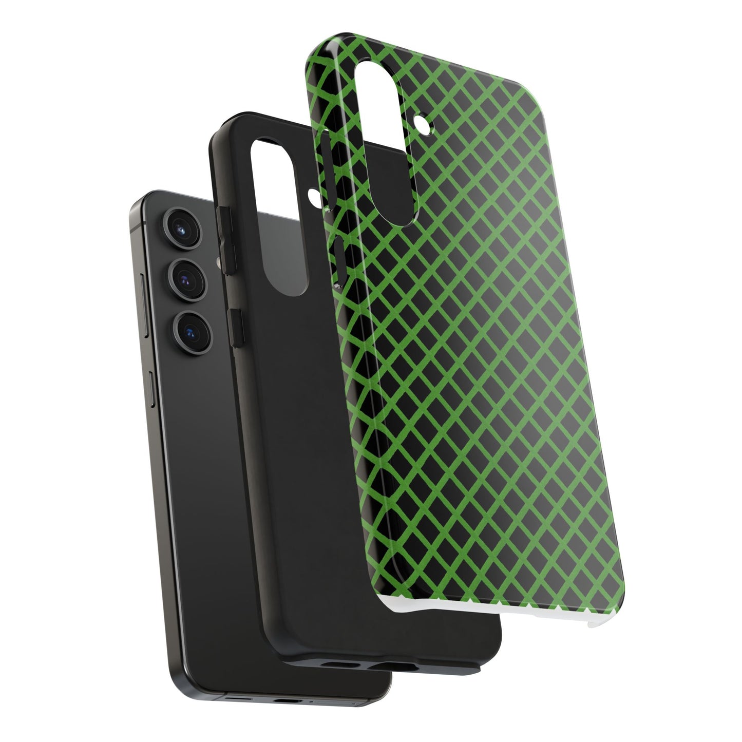 Trellis Green / Black Phone Case