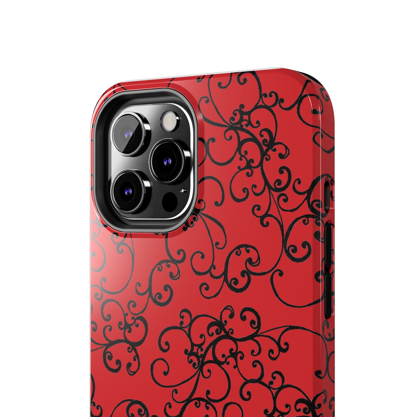 Elegant Scroll Red / Black Phone Case