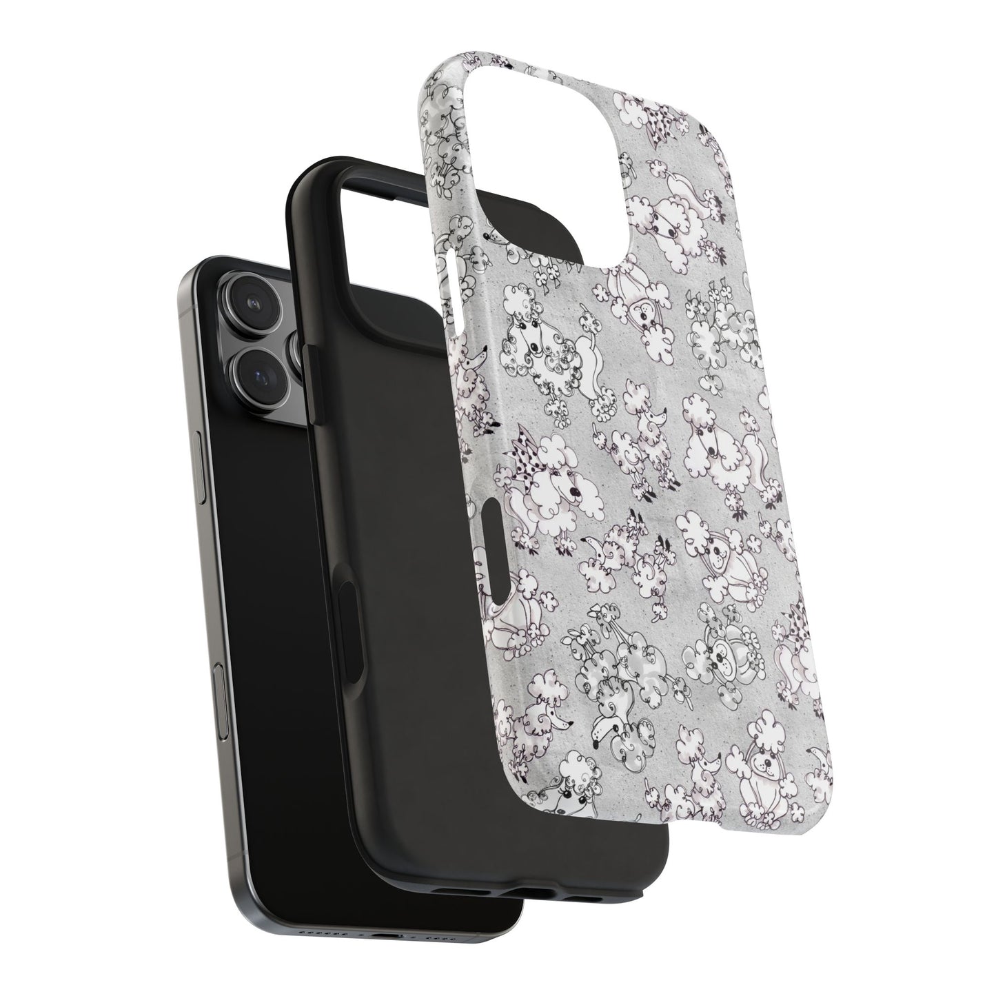 Paris Poodles Silver Phone Case