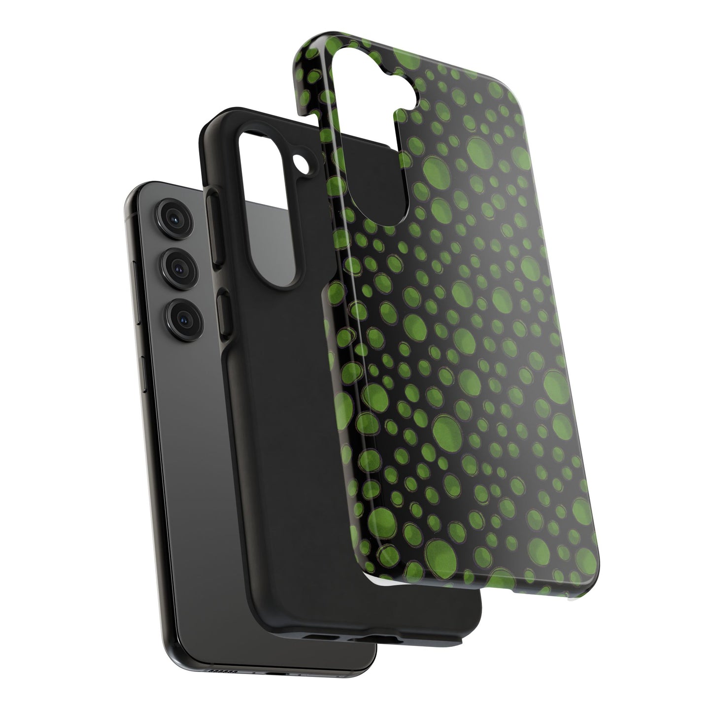 Dot Assortment Black / Green Phone Case