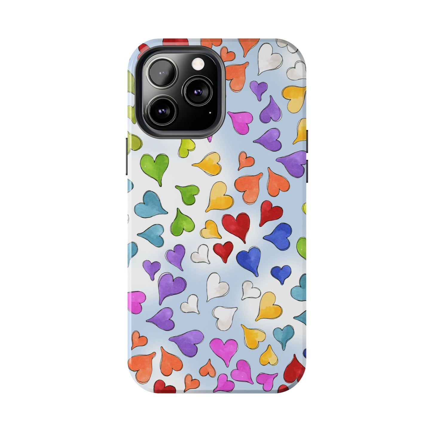 Happy Hearts Blue Sky Phone Case