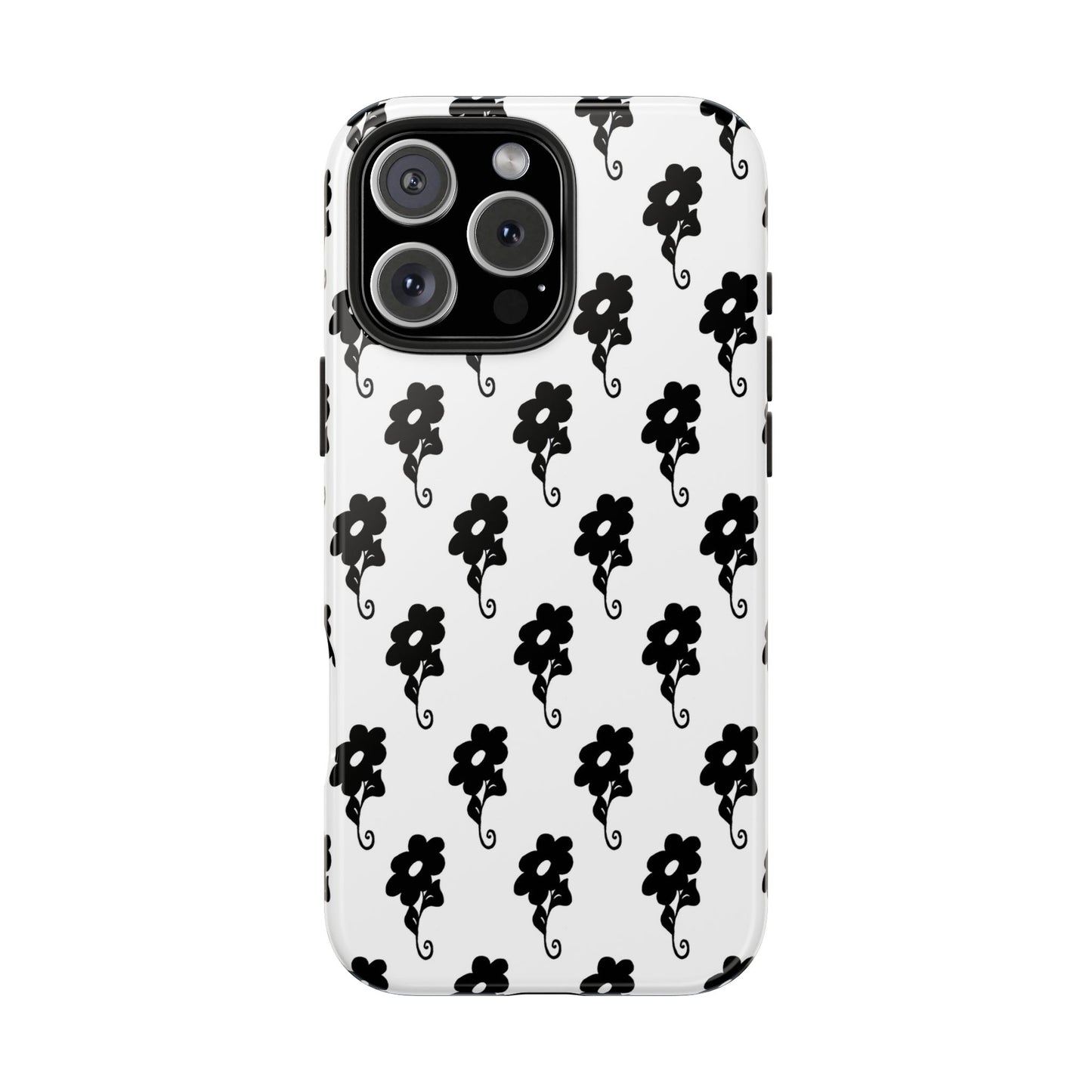 Flowers White / Black Phone Case