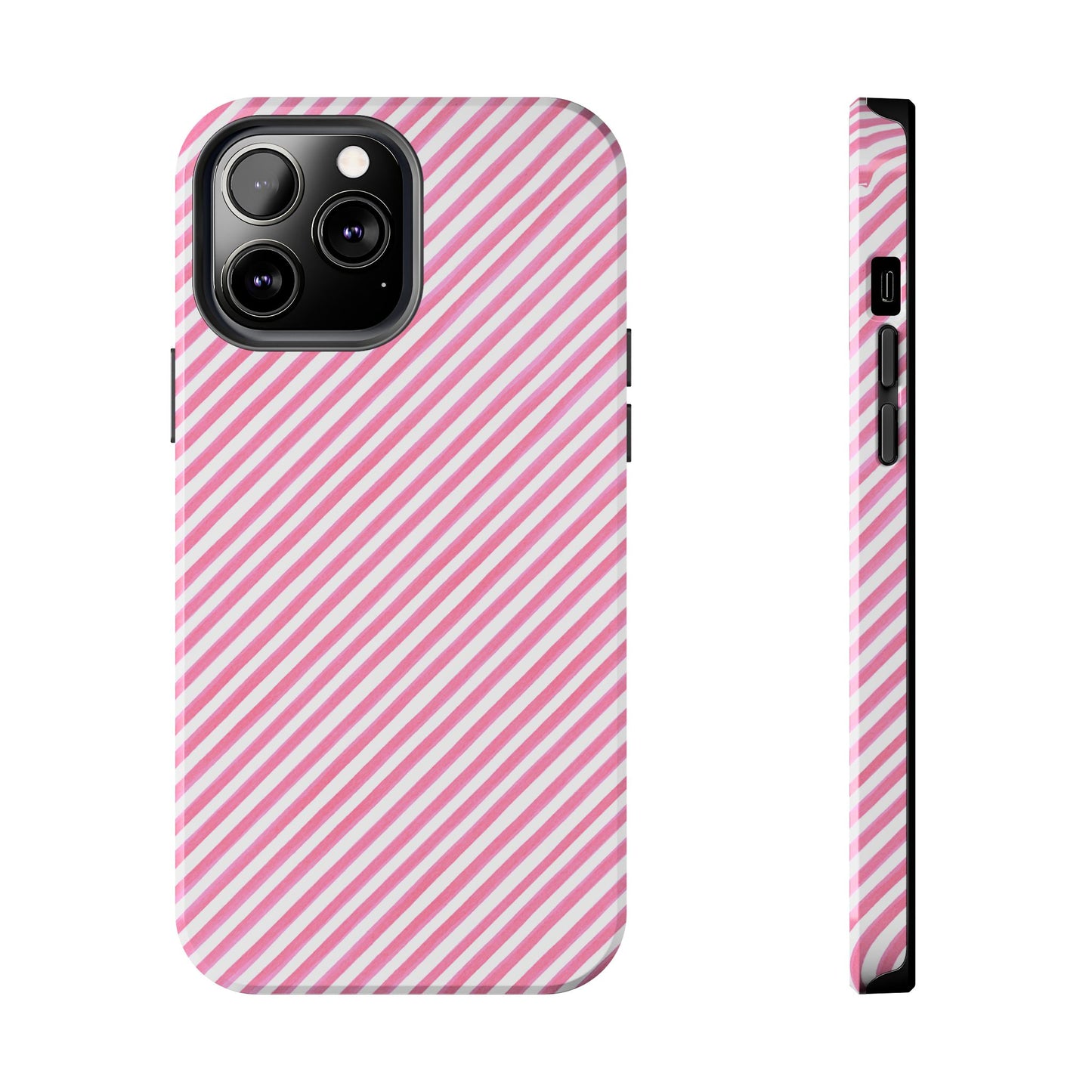 Bias Stripe Pink / White Phone Case