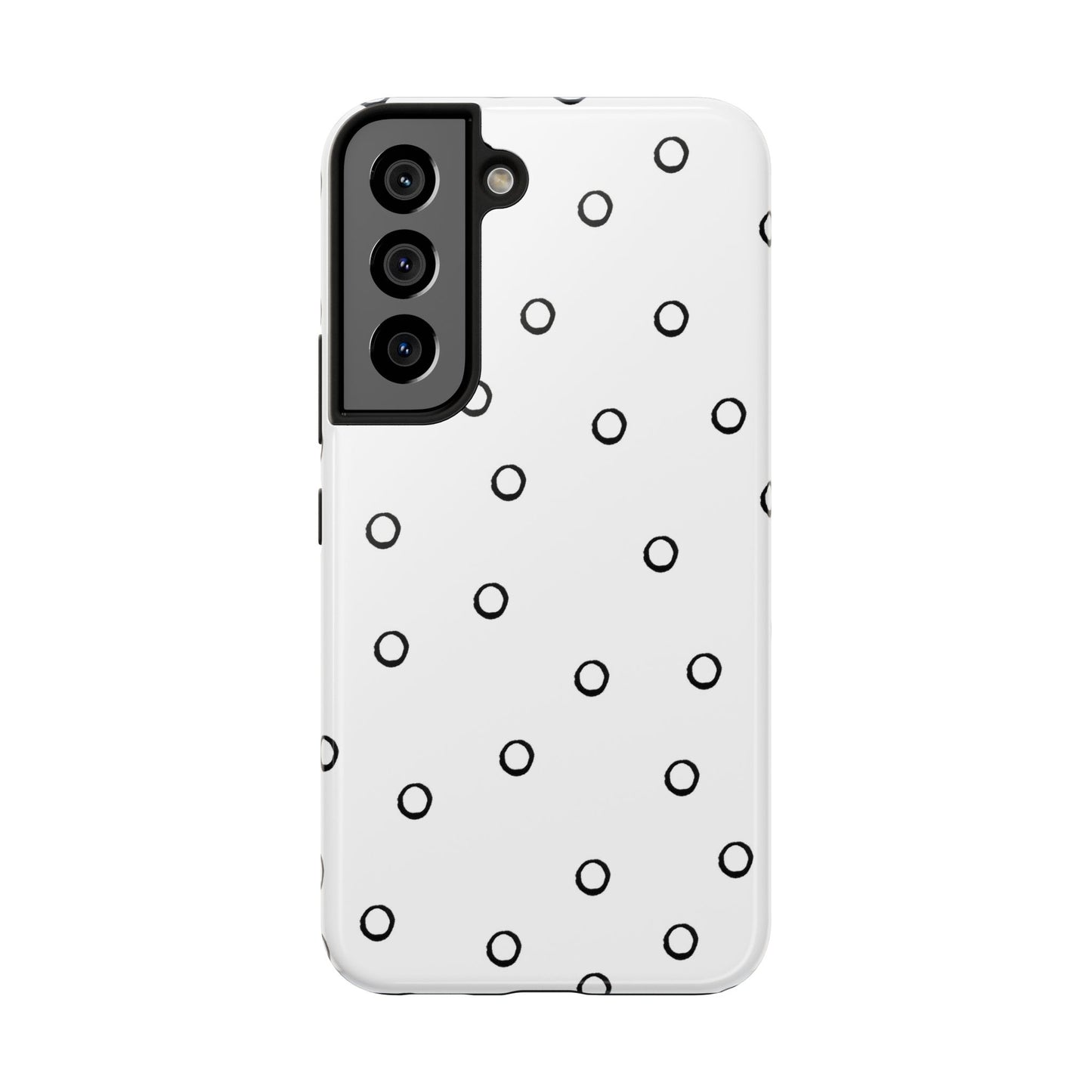 Open Dots White / Black Phone Case