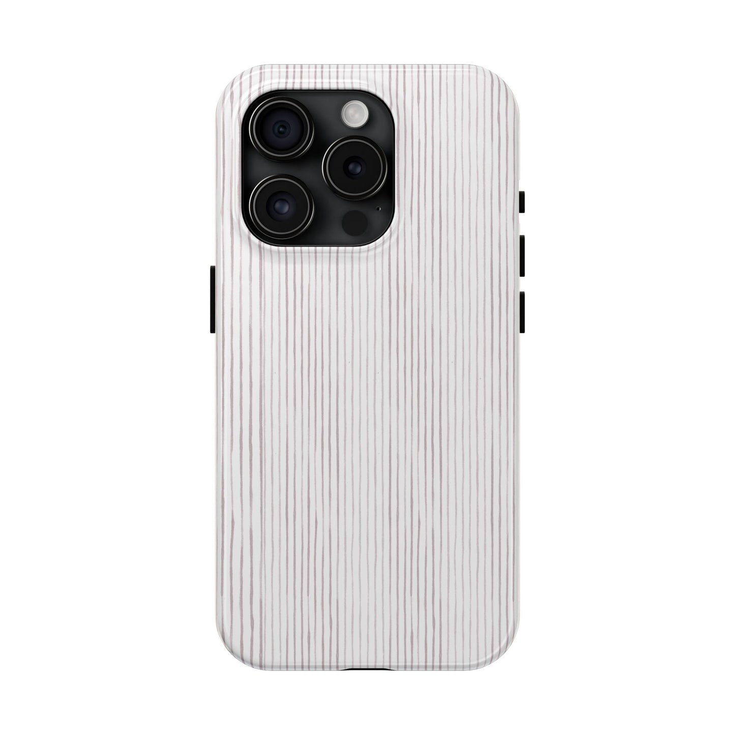 Happy Stripe White / Silver Phone Case