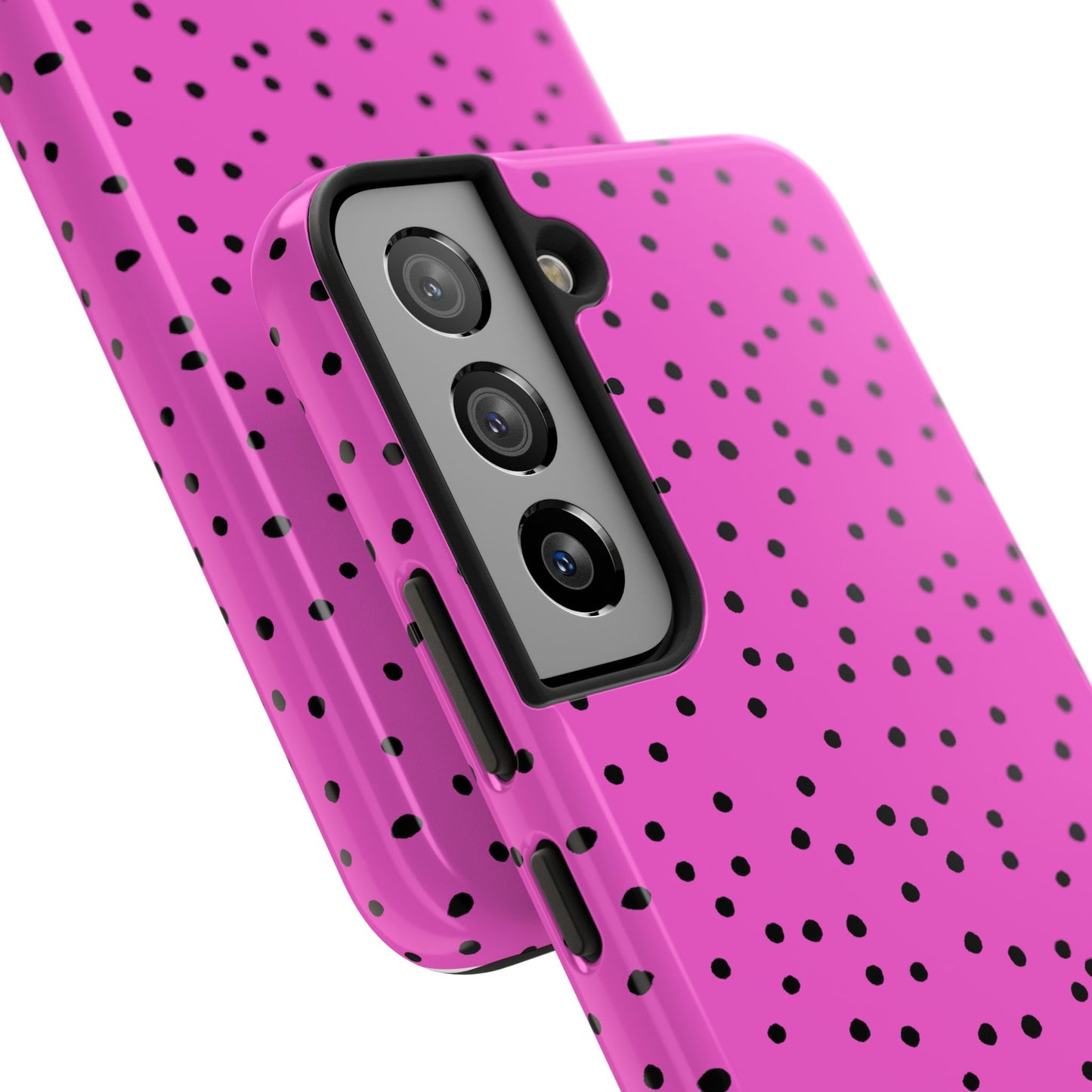 Dinky Dots Cerise / Black Phone Case