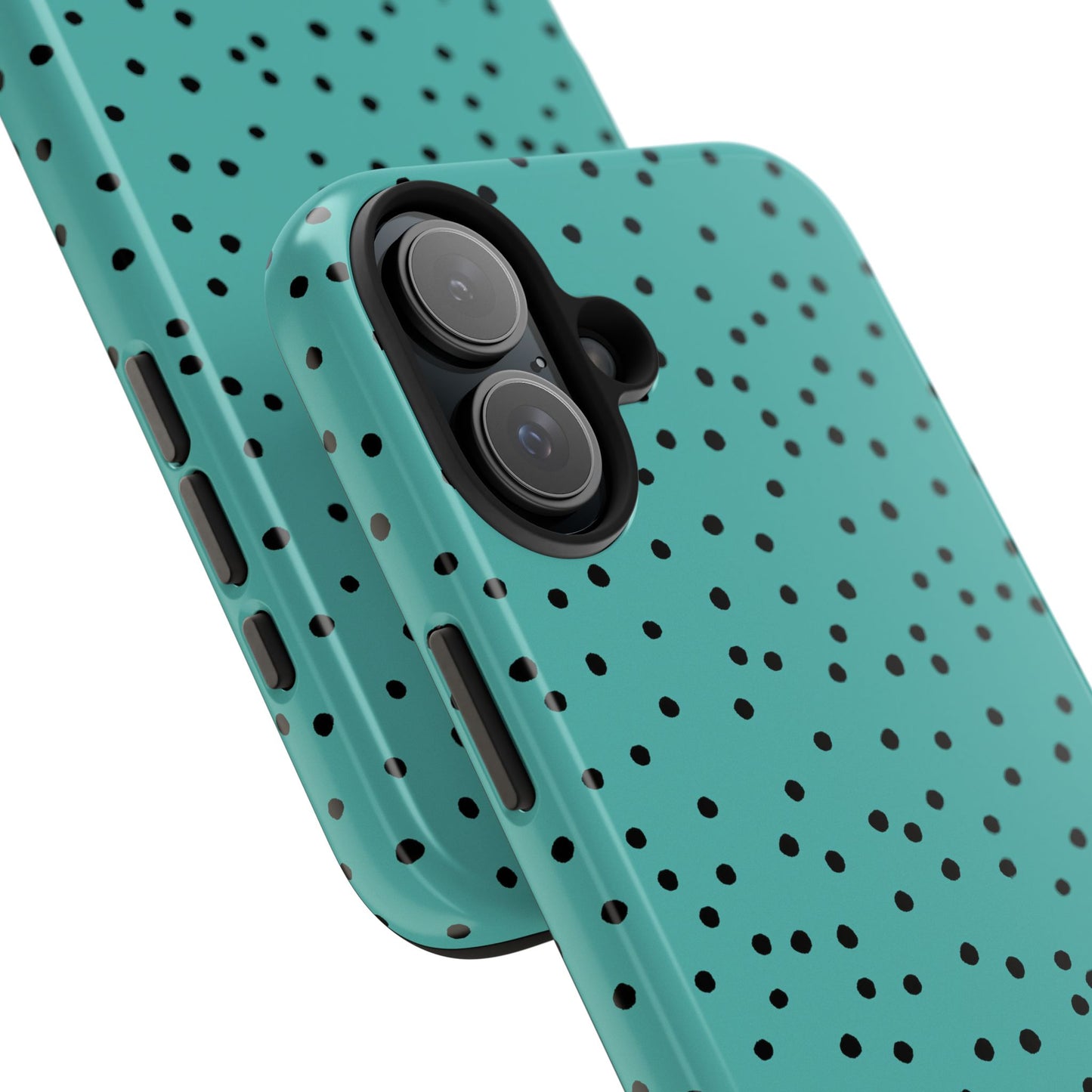 Dinky Dots Turquoise / Black Phone Case