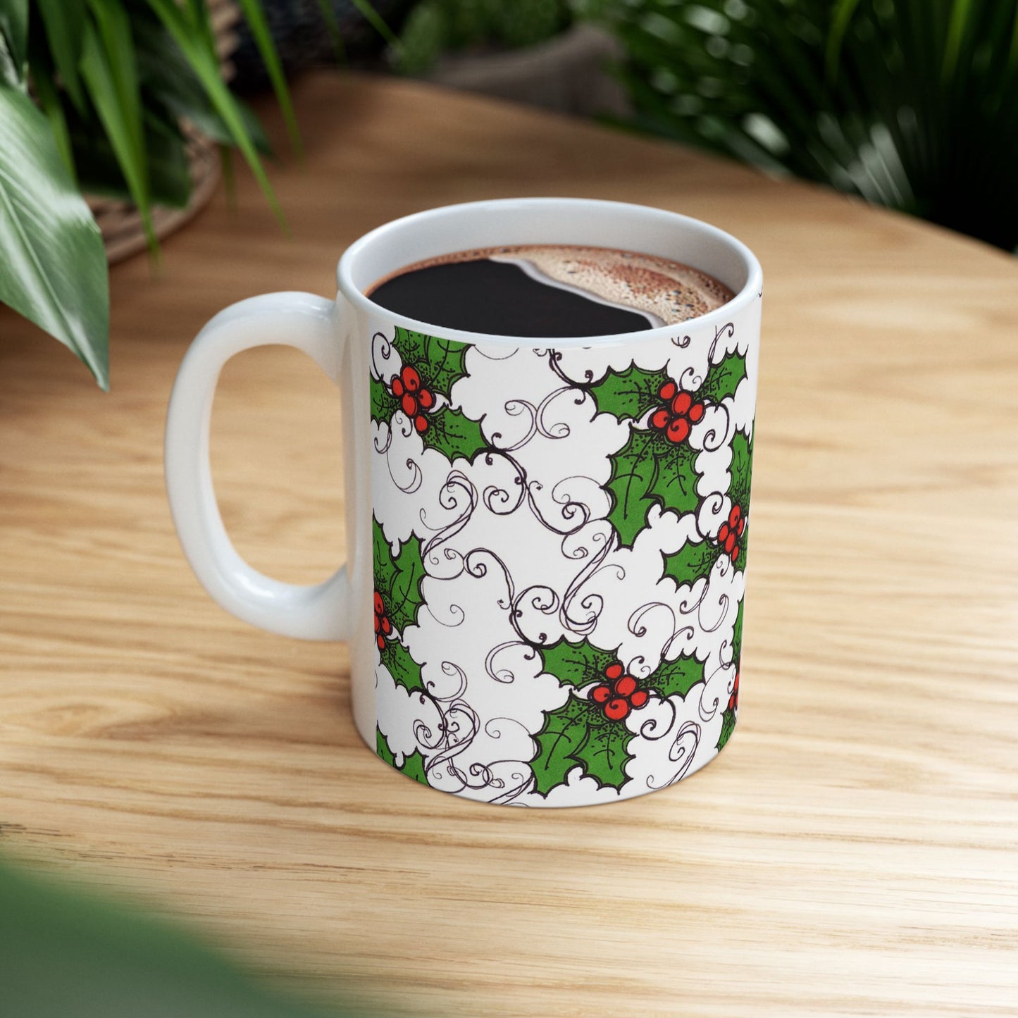 Jolly Holly White Cup