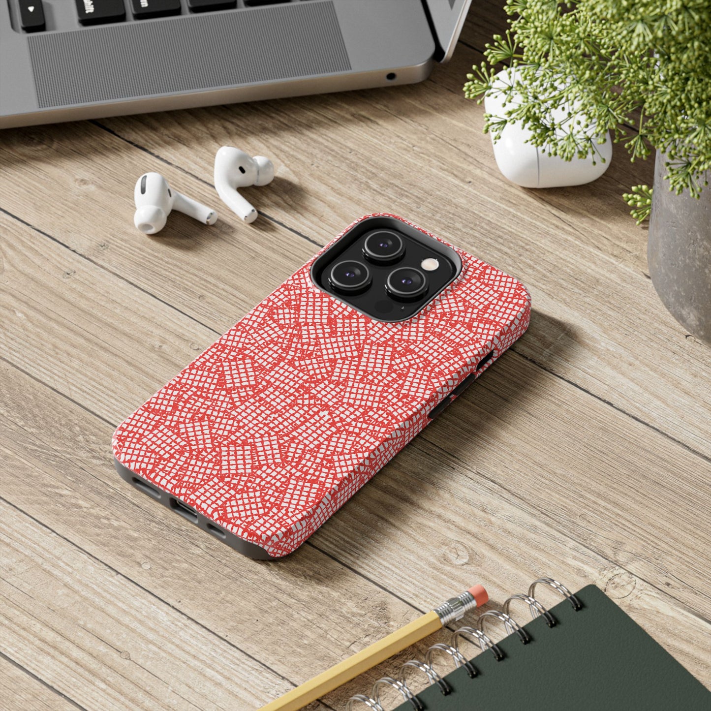 Check Patch Small Red Phone Case