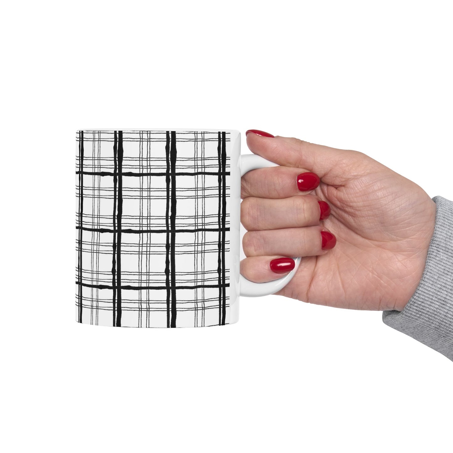 Sophistiplaid White / Black Cup
