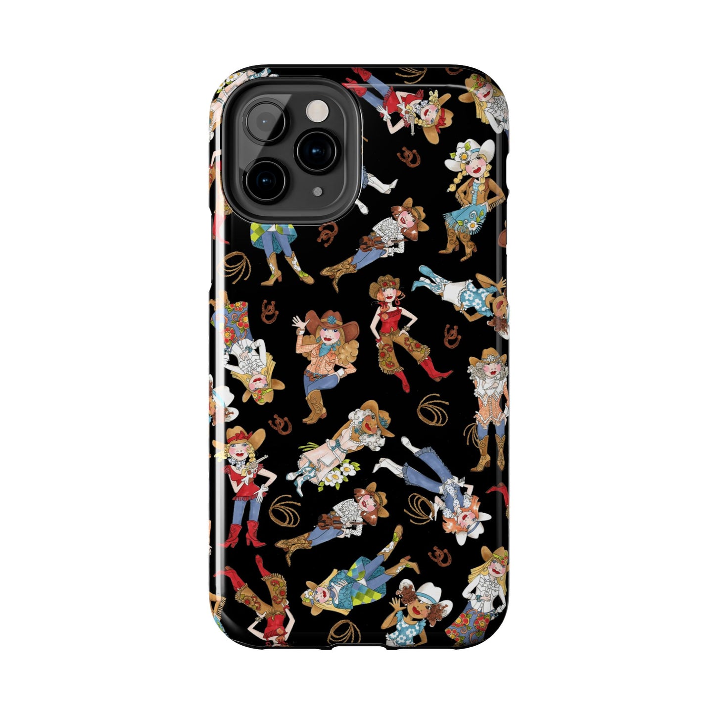 Tossed Cowgirls Black Phone Case