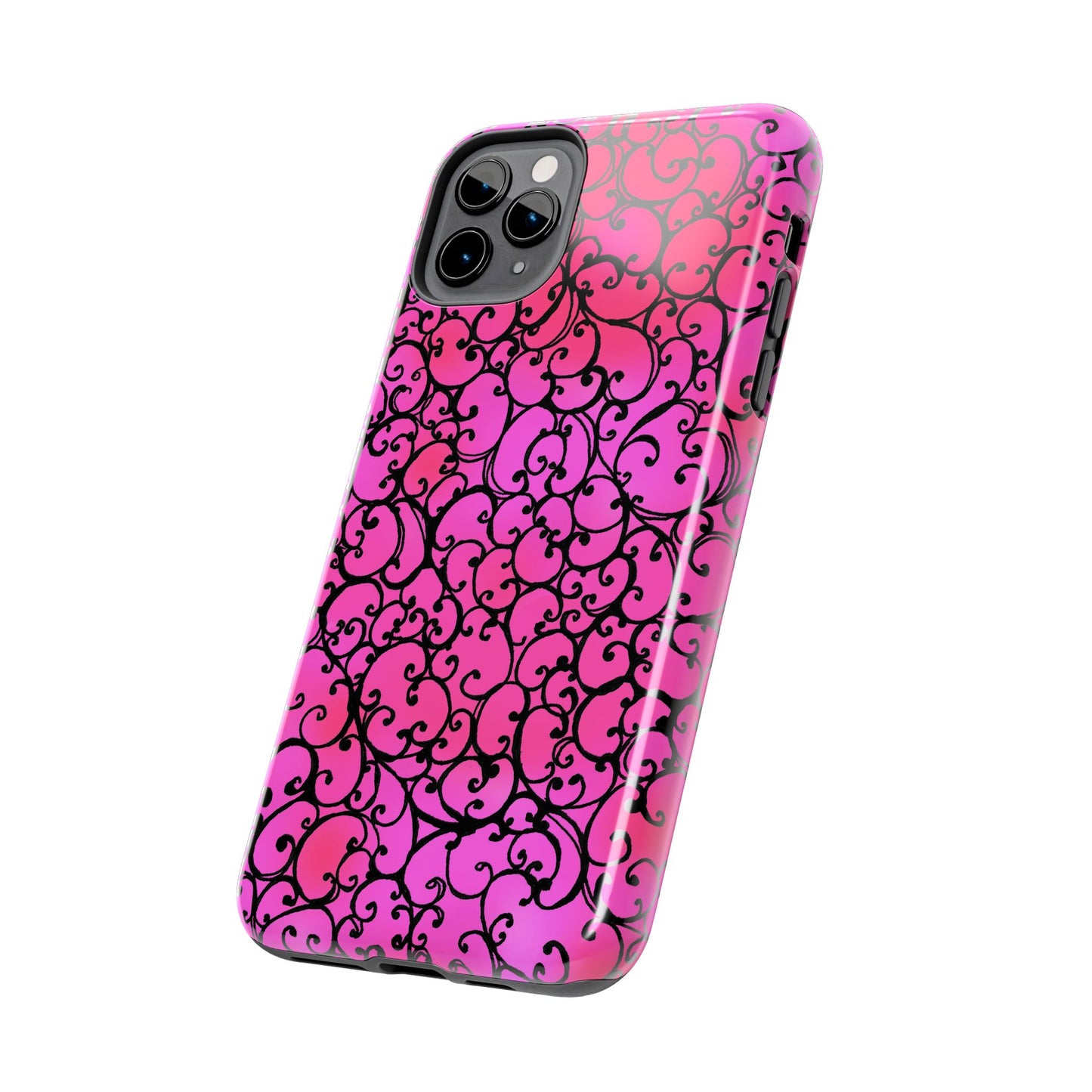 Scrollie Cerise / Black Phone Case