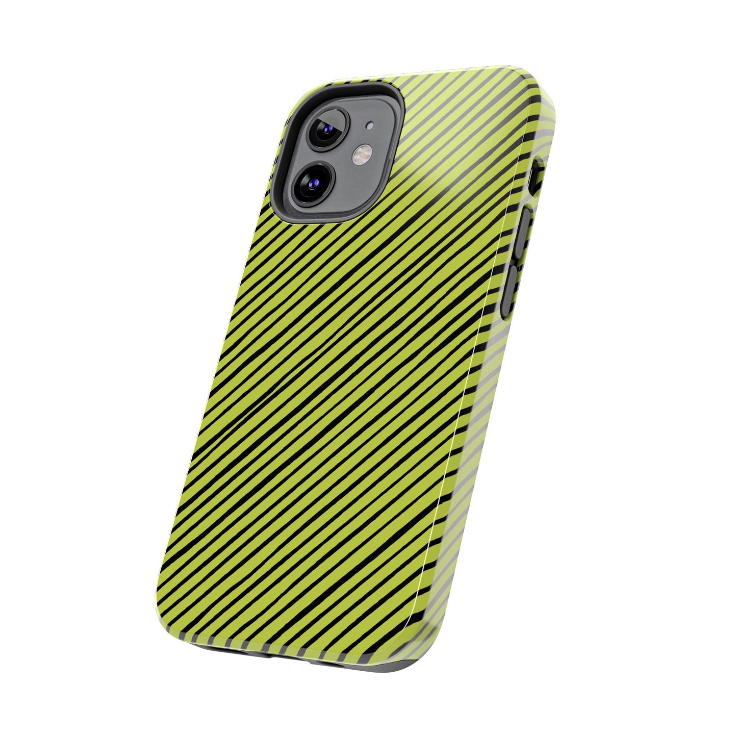 Quirky Bias Stripe Green / Black Phone Case
