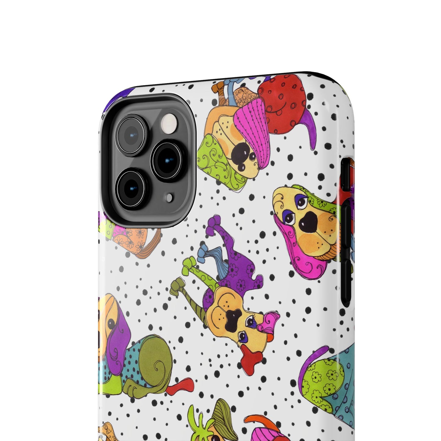 Tossed Happy Dogs White Phone Case