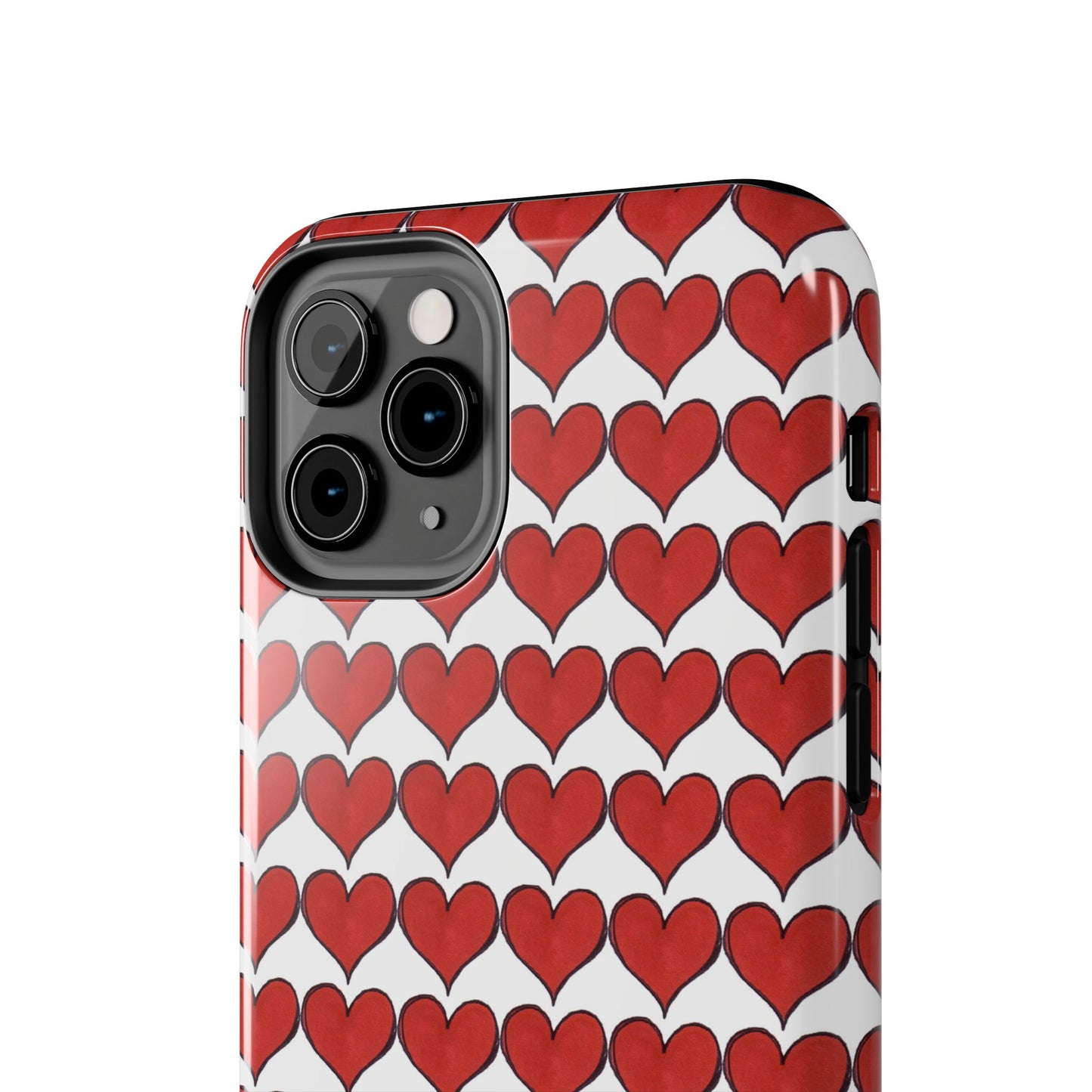 Heartbeats White / Red Phone Case
