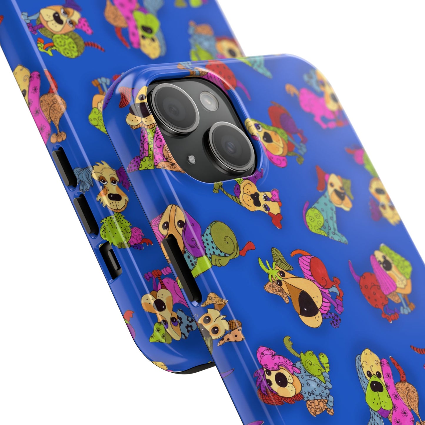 Tossed Happy Dogs Blue Phone Case