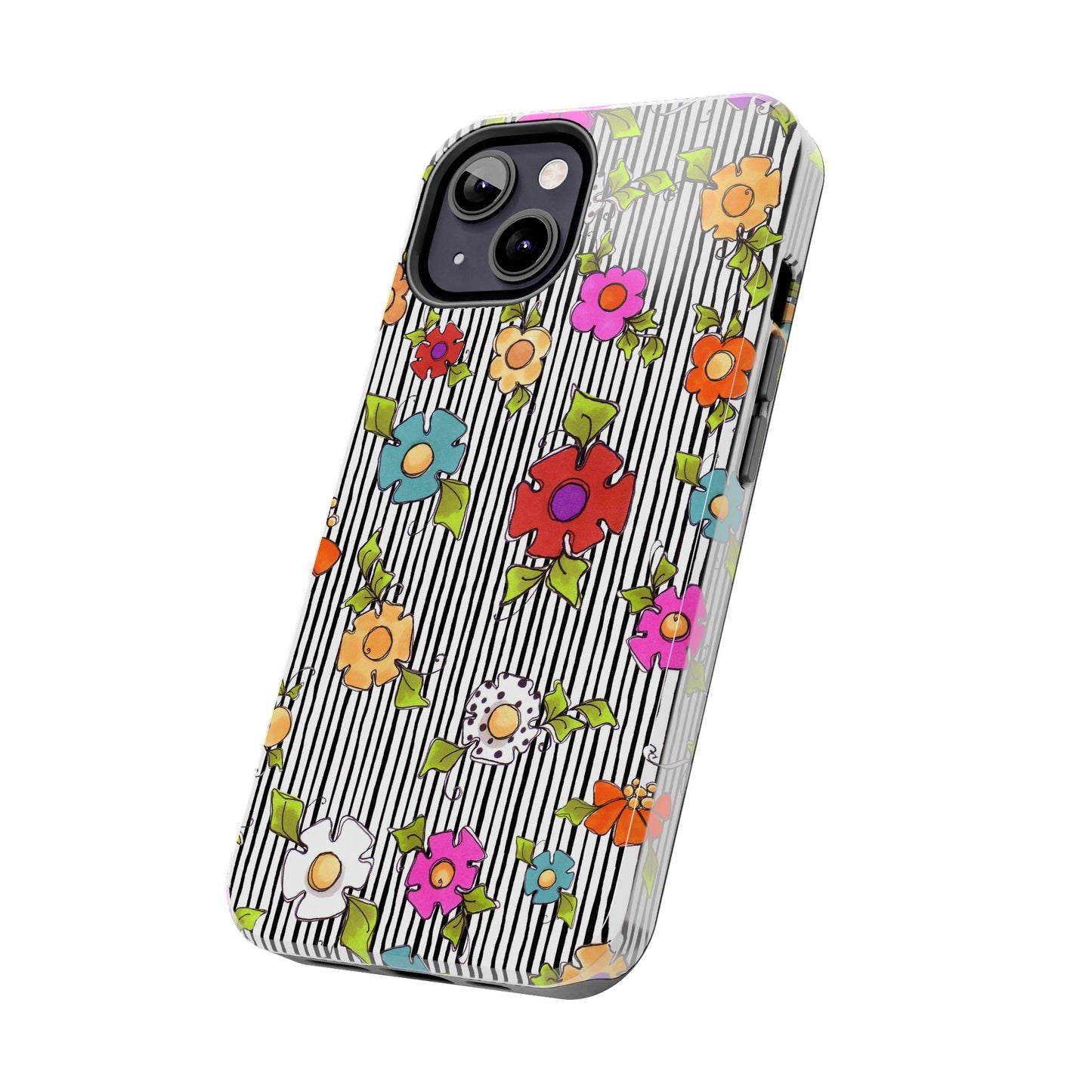 Dog Blooms White / Black Phone Case