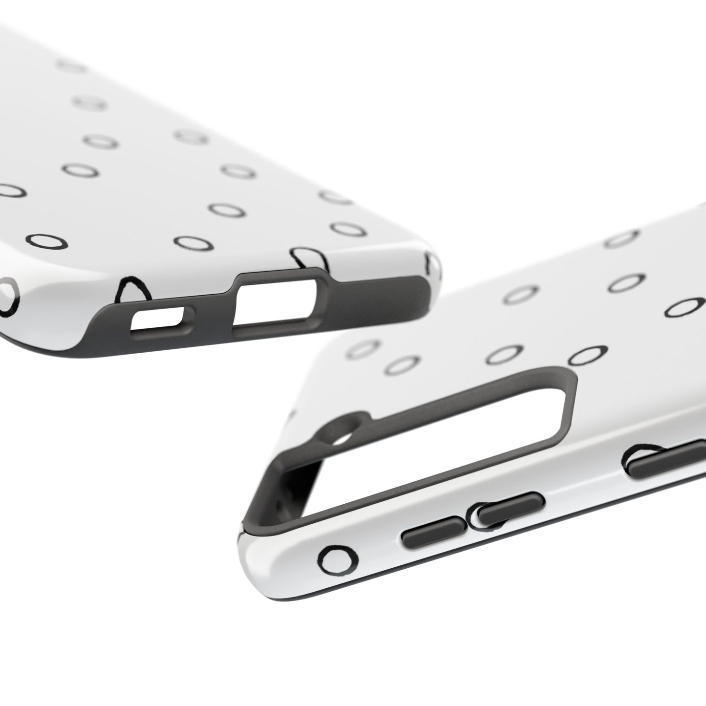 Open Dots White / Black Phone Case