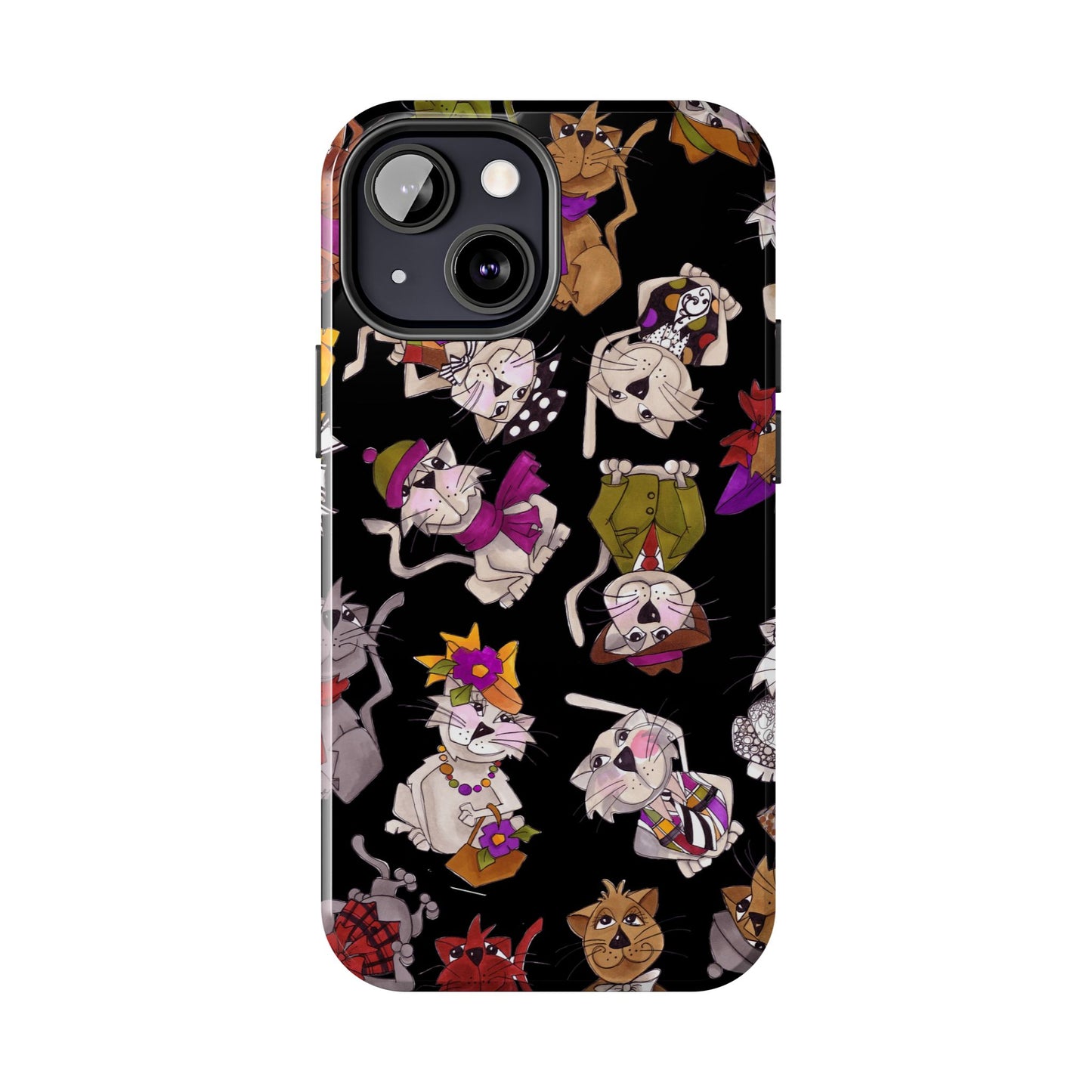 Spice Cats Tossed Black Phone Case