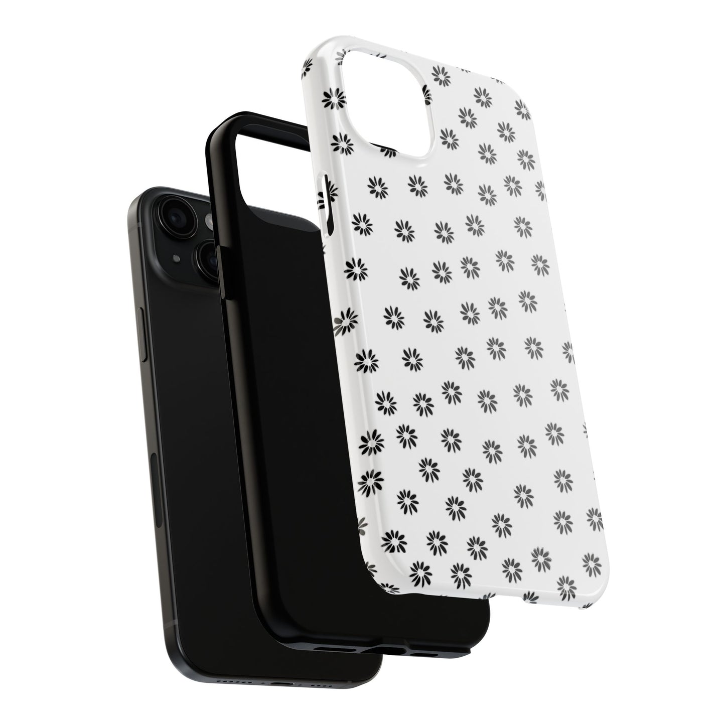 Daisy Dot White / Black Phone Case