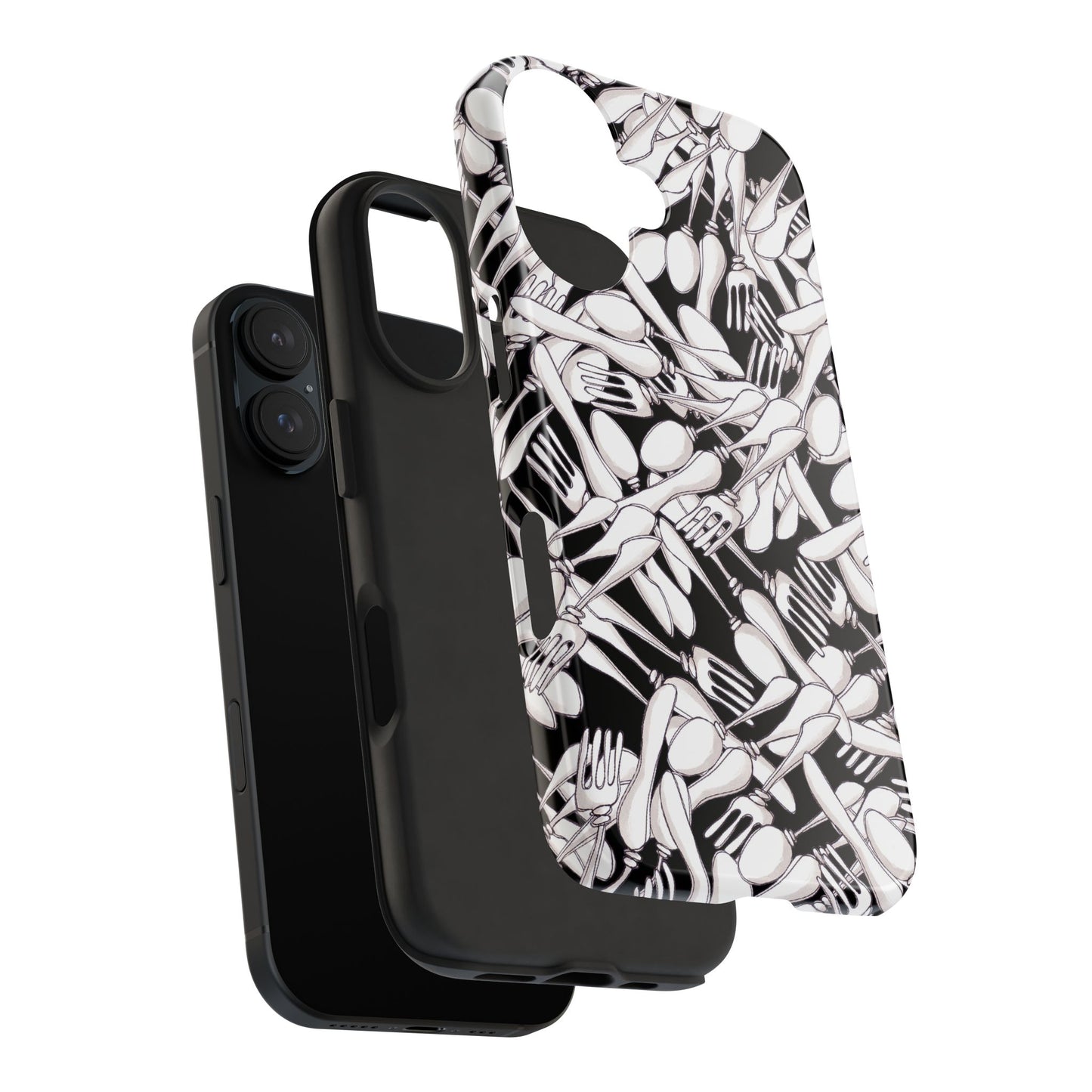 Silverware Wars Black Phone Case