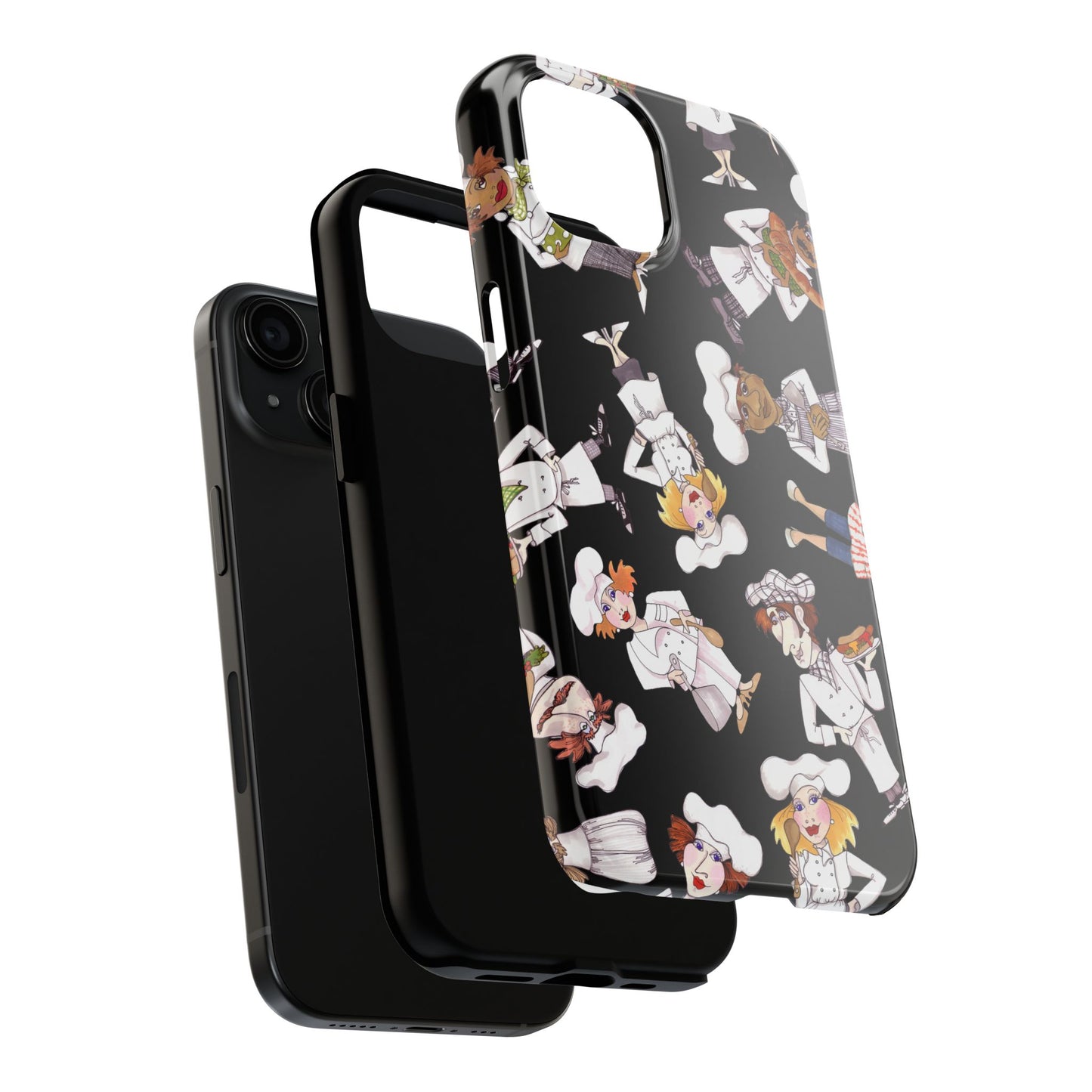 Tossed Chefs Black Phone Case