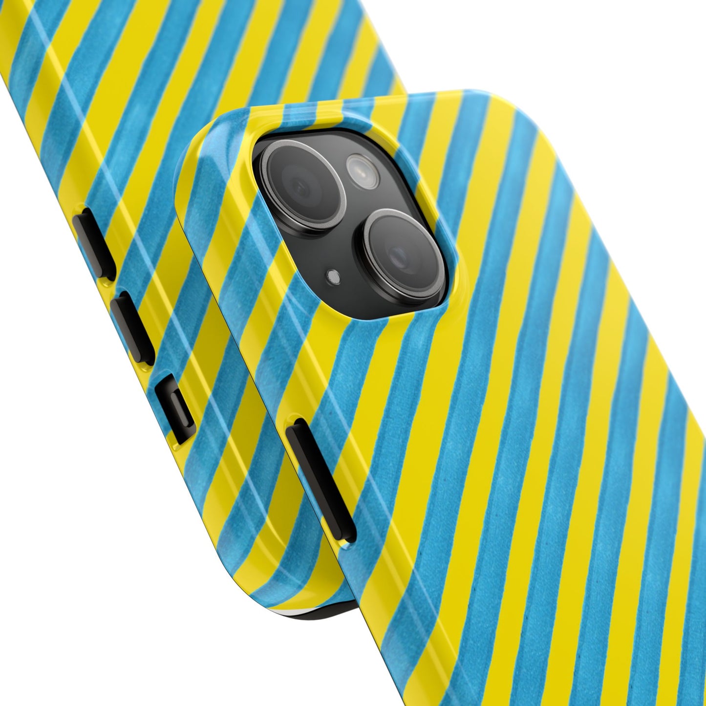 Bias Stripe Turquoise / Yellow Phone Case